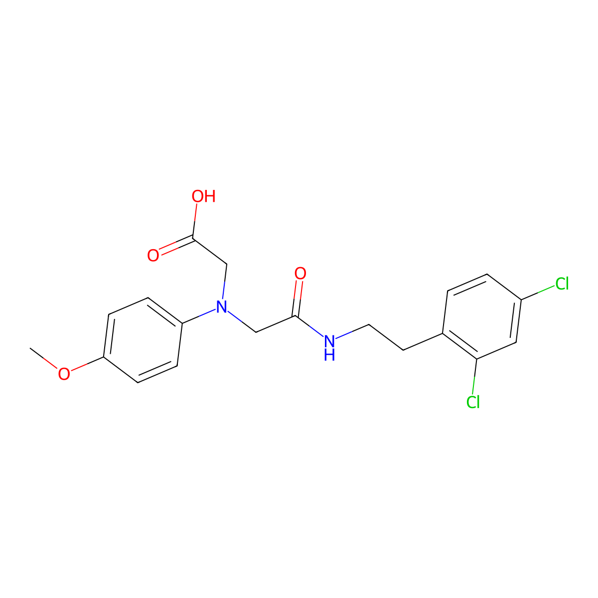[(2-{[2-(2,4-Dichlorophenyl)ethyl]amino}-2-oxoethyl)(4-methoxyphenyl)amino]acetic acid molecular structure, CAS 1142204-41-8