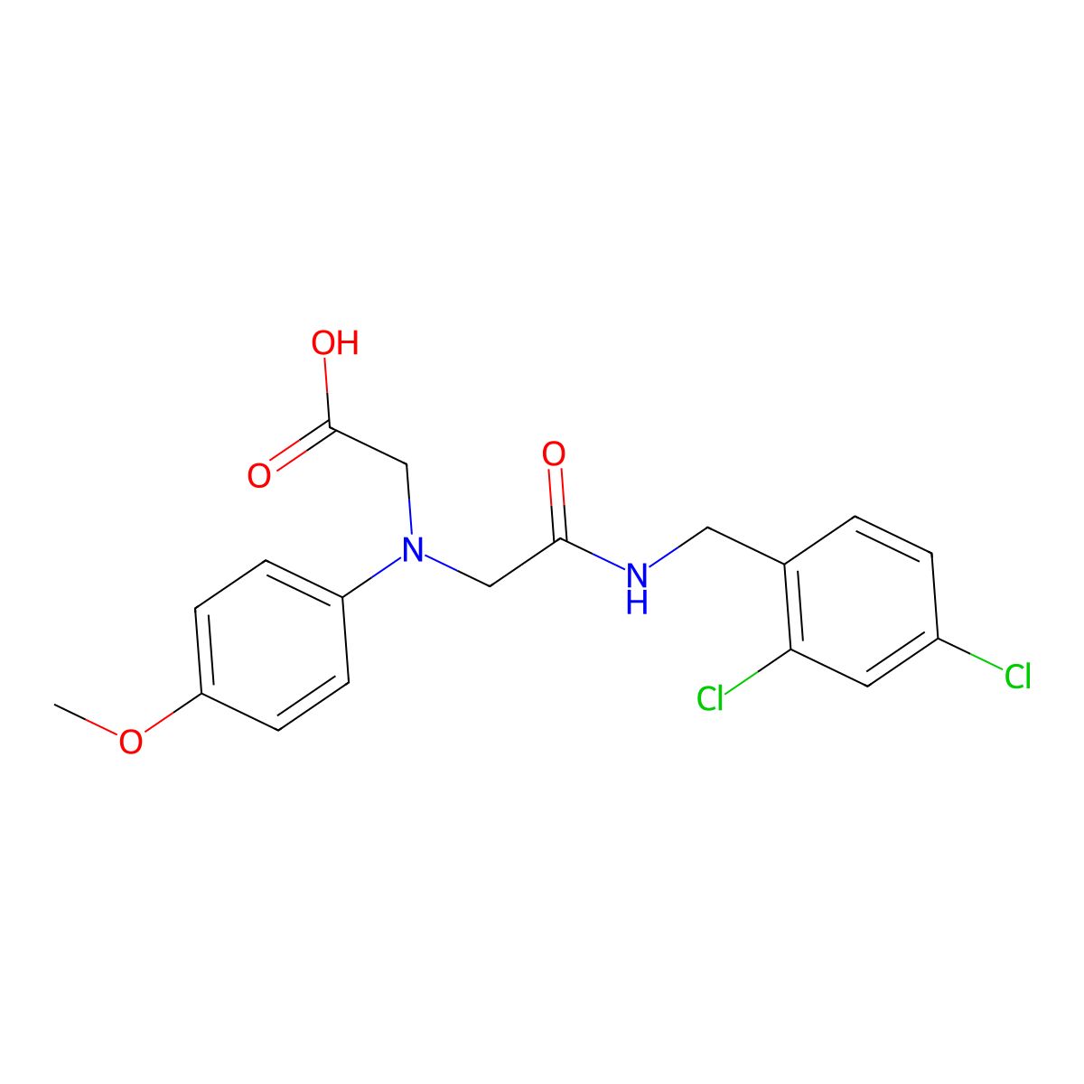 [{2-[(2,4-Dichlorobenzyl)amino]-2-oxoethyl}-(4-methoxyphenyl)amino]acetic acid molecular structure, CAS 1142204-45-2
