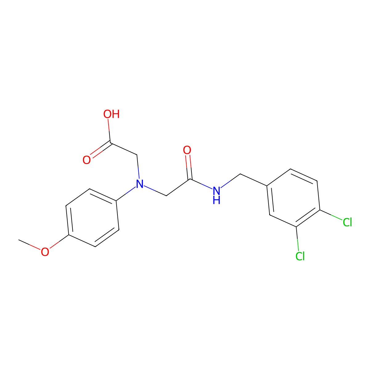 [{2-[(3,4-Dichlorobenzyl)amino]-2-oxoethyl}(4-methoxyphenyl)amino]acetic acid molecular structure, CAS 1142204-47-4