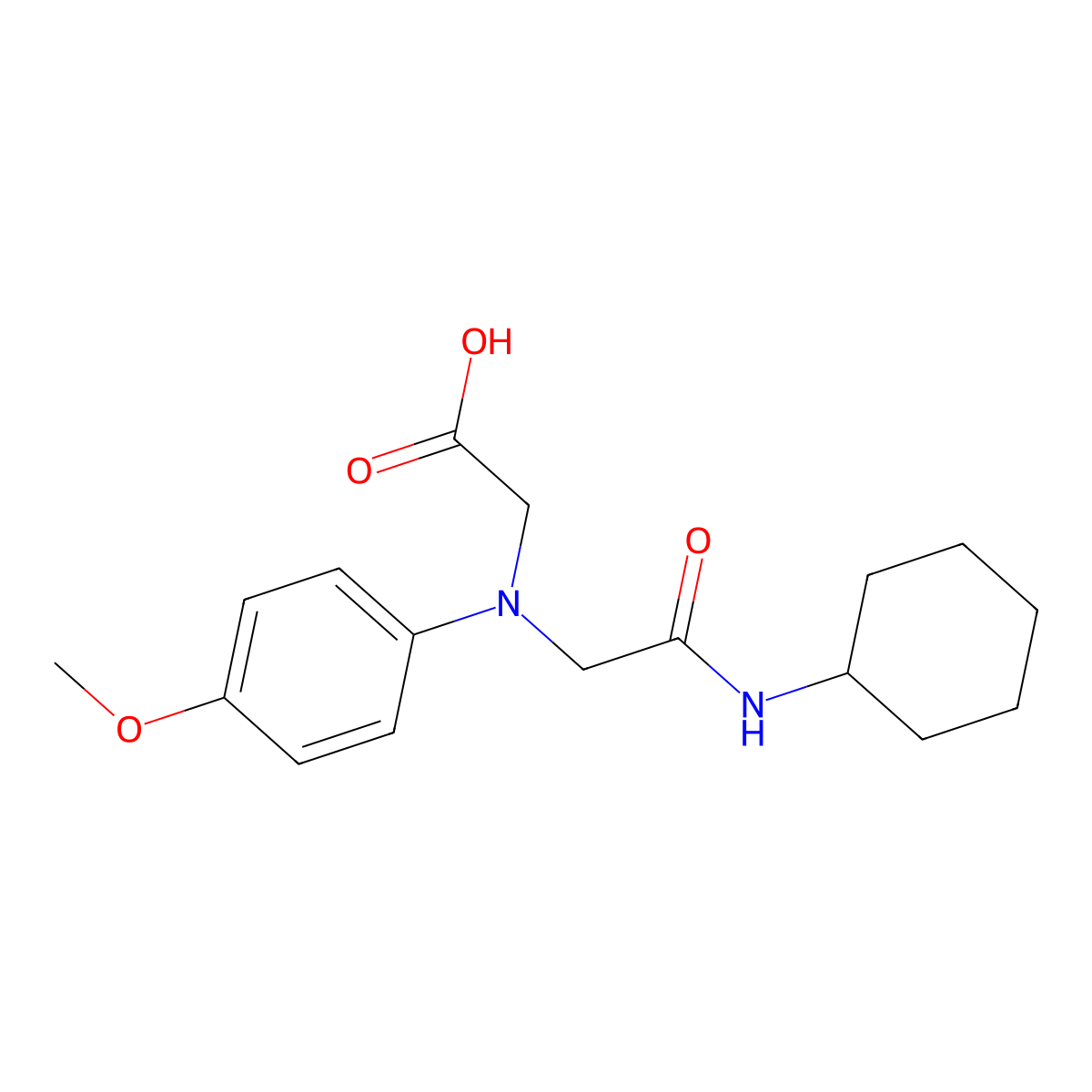 [[2-(Cyclohexylamino)-2-oxoethyl]-(4-methoxyphenyl)amino]acetic acid molecular structure, CAS 1142204-51-0