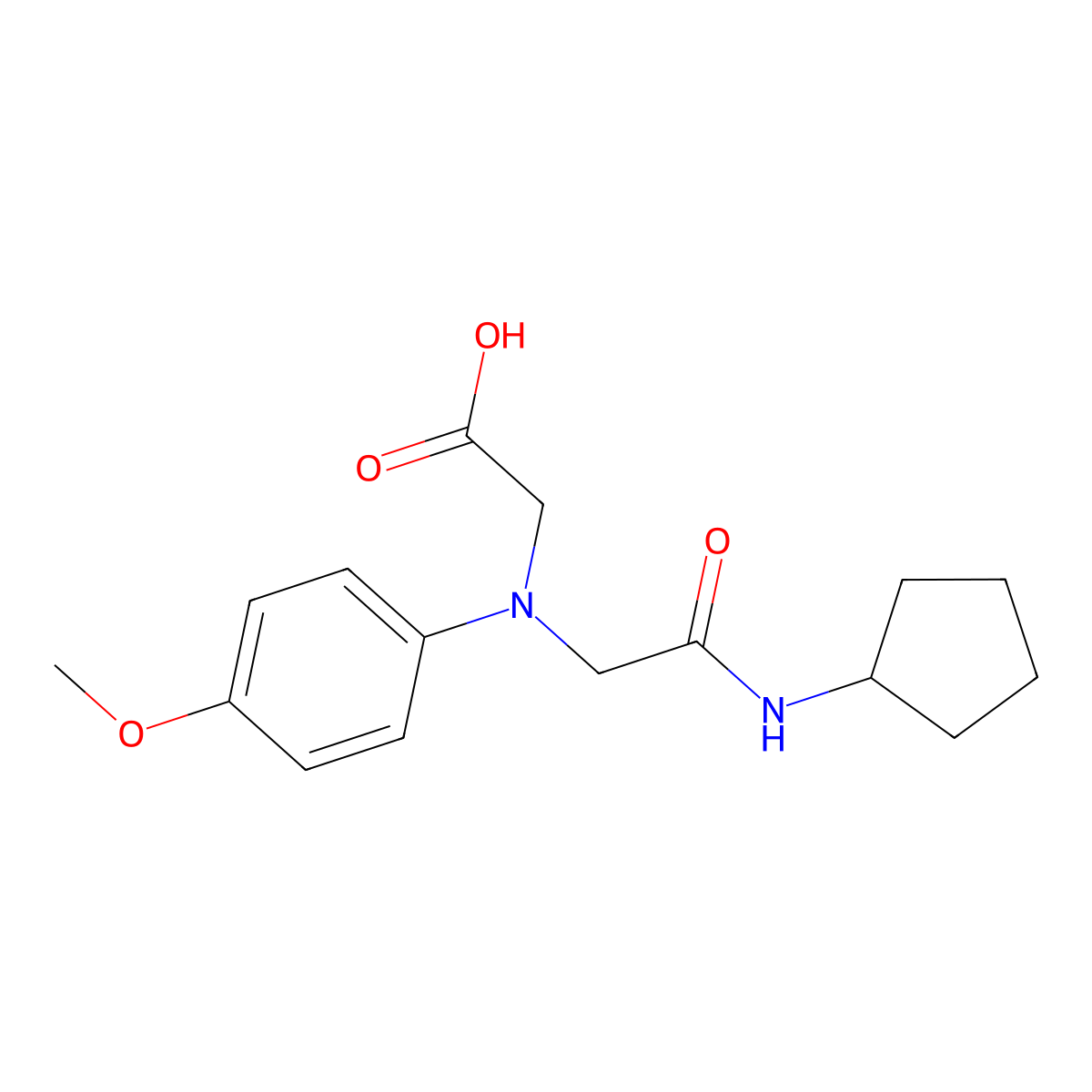 [[2-(Cyclopentylamino)-2-oxoethyl]-(4-methoxyphenyl)amino]acetic acid molecular structure, CAS 1142204-53-2