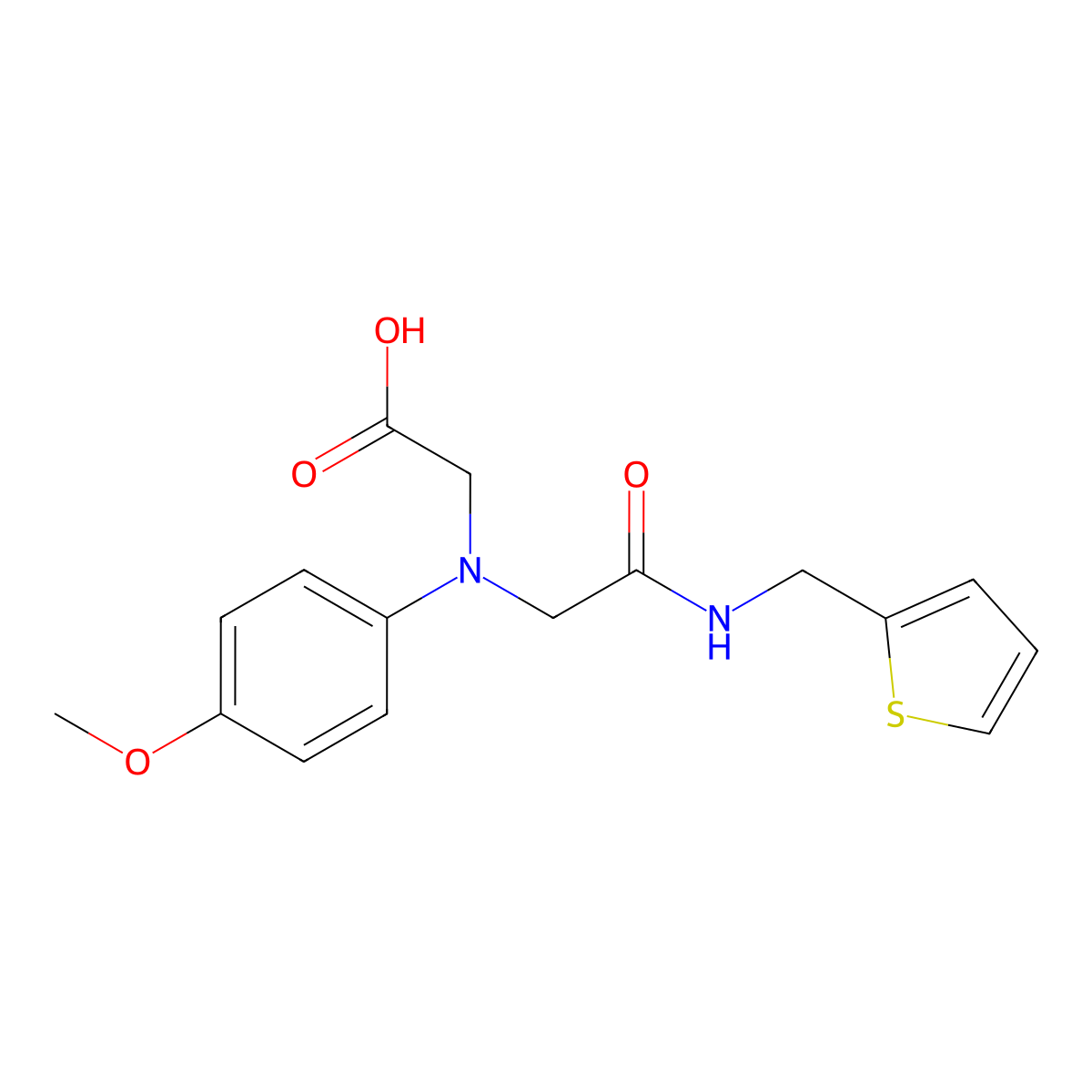 ((4-Methoxyphenyl){2-oxo-2-[(2-thienylmethyl)-amino]ethyl}amino)acetic acid molecular structure, CAS 1142204-54-3