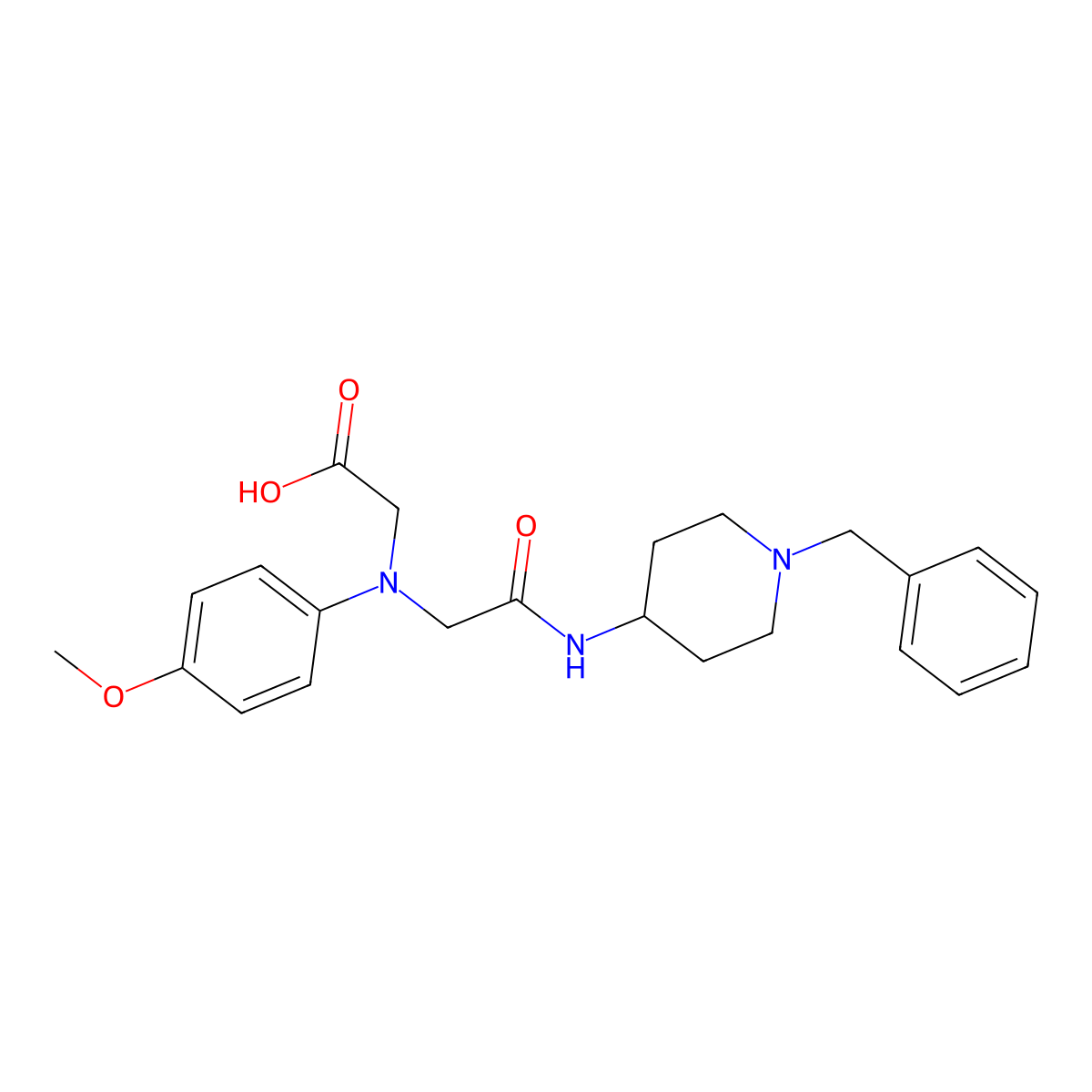 [{2-[(1-Benzylpiperidin-4-yl)amino]-2-oxoethyl}-(4-methoxyphenyl)amino]acetic acid molecular structure, CAS 1142204-57-6