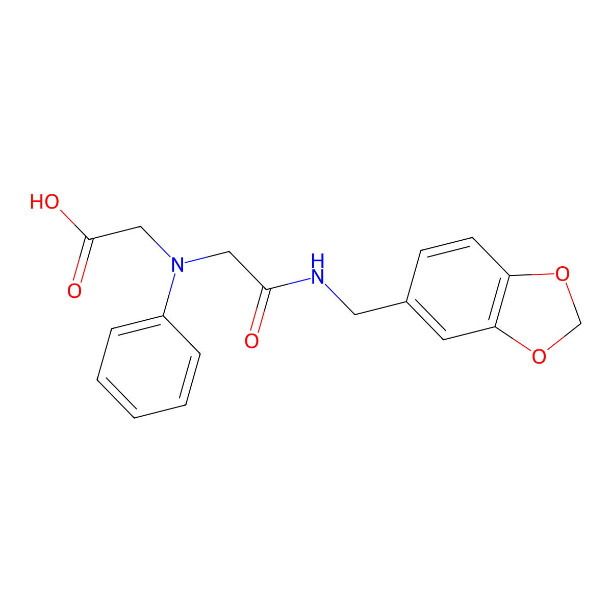 [{2-[(1,3-Benzodioxol-5-ylmethyl)amino]-2-oxoethyl}(phenyl)amino]acetic acid molecular structure, CAS 1142204-62-3