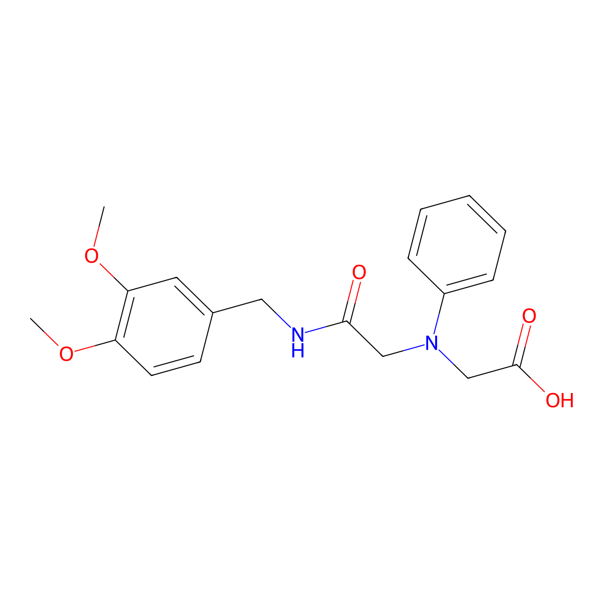 [{2-[(3,4-Dimethoxybenzyl)amino]-2-oxoethyl}(phenyl)amino]acetic acid molecular structure, CAS 1142204-76-9