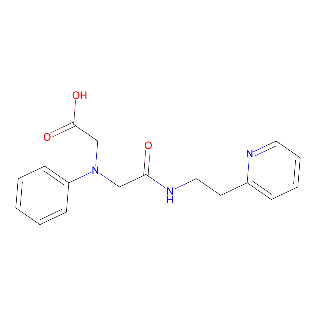 [{2-Oxo-2-[(2-pyridin-2-ylethyl)amino]-ethyl}(phenyl)amino]acetic acid molecular structure, CAS 1142204-79-2