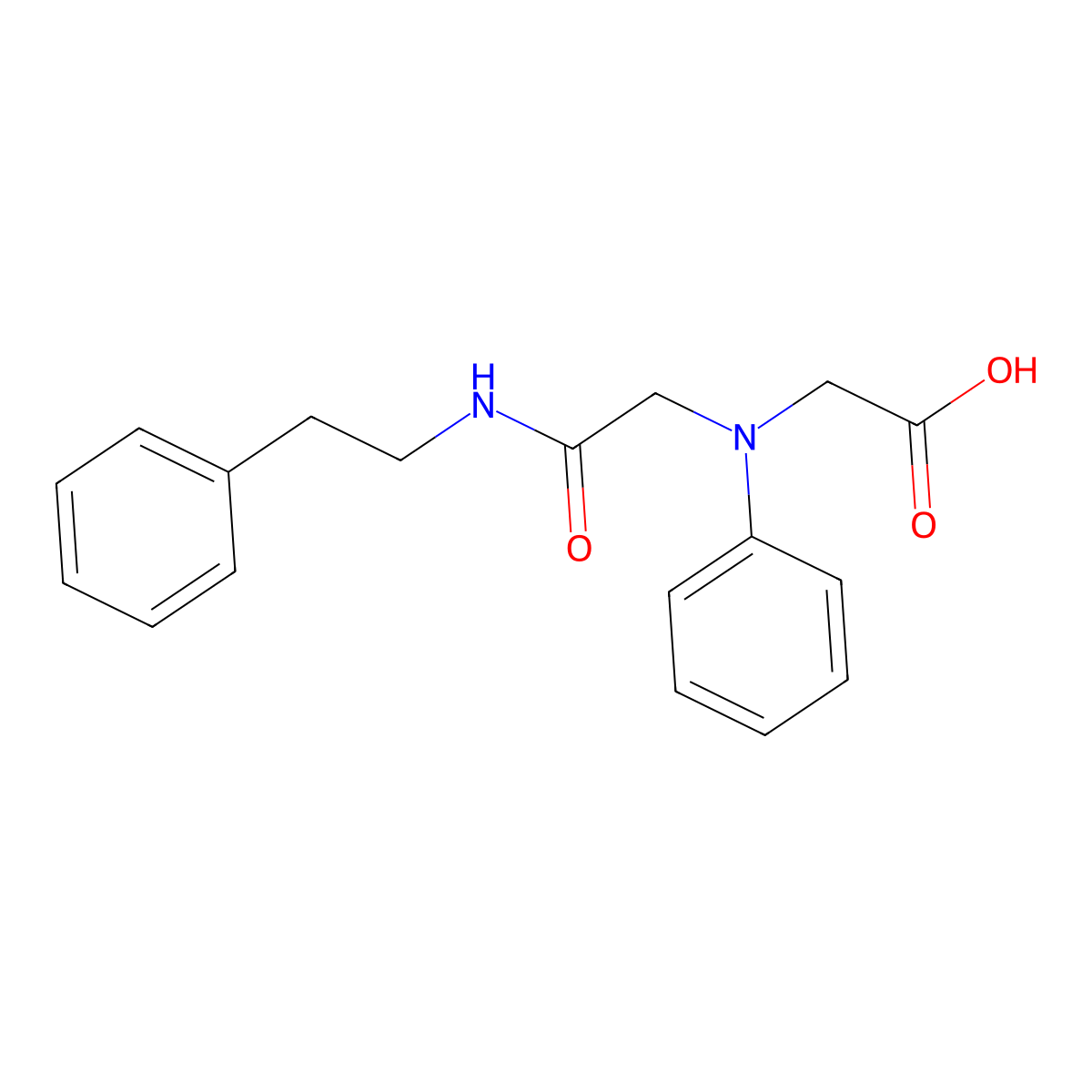 [{2-Oxo-2-[(2-phenylethyl)amino]ethyl}(phenyl)-amino]acetic acid molecular structure, CAS 1142205-04-6