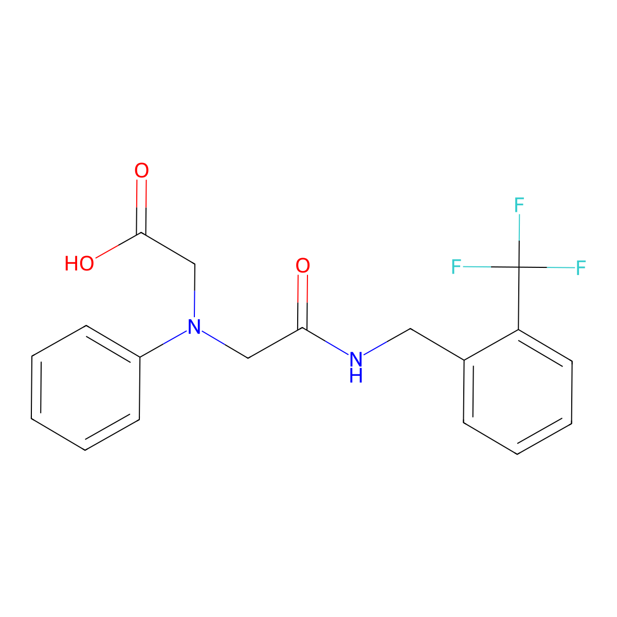 [(2-Oxo-2-{[2-(trifluoromethyl)benzyl]amino}-ethyl)(phenyl)amino]acetic acid molecular structure, CAS 1142205-09-1