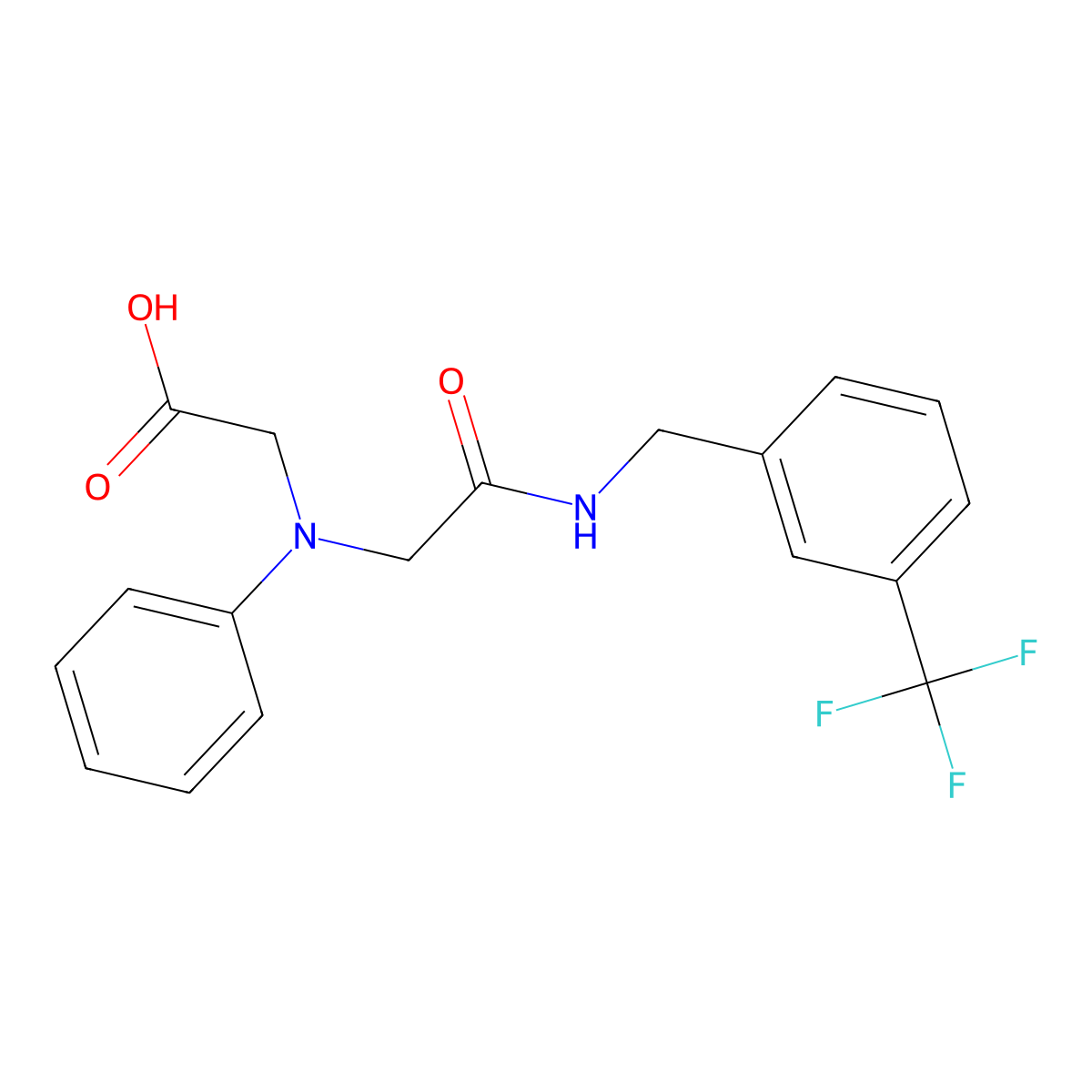 [(2-Oxo-2-{[3-(trifluoromethyl)benzyl]amino}-ethyl)(phenyl)amino]acetic acid molecular structure, CAS 1142205-11-5