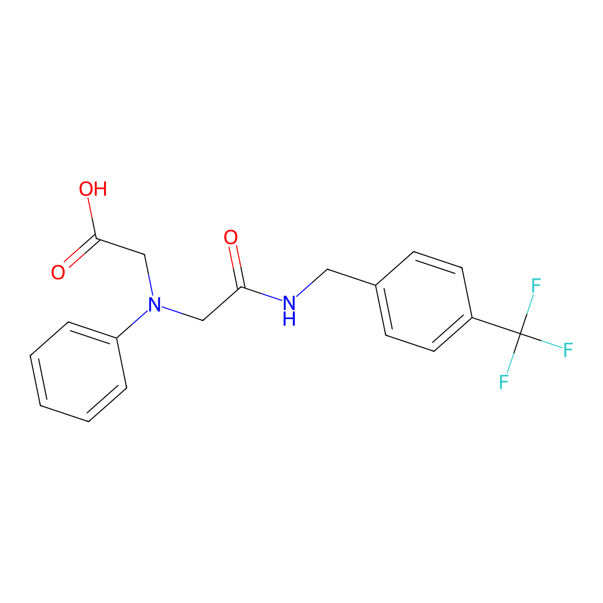 [(2-Oxo-2-{[4-(trifluoromethyl)benzyl]amino}-ethyl)(phenyl)amino]acetic acid molecular structure, CAS 1142205-12-6