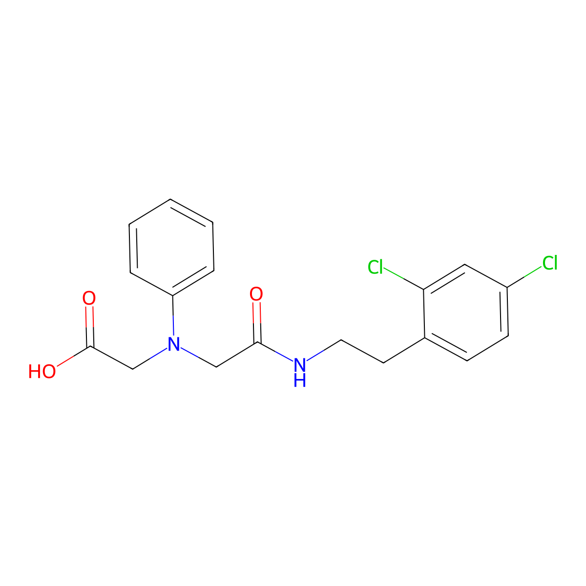[(2-{[2-(2,4-Dichlorophenyl)ethyl]amino}-2-oxoethyl)(phenyl)amino]acetic acid molecular structure, CAS 1142205-15-9