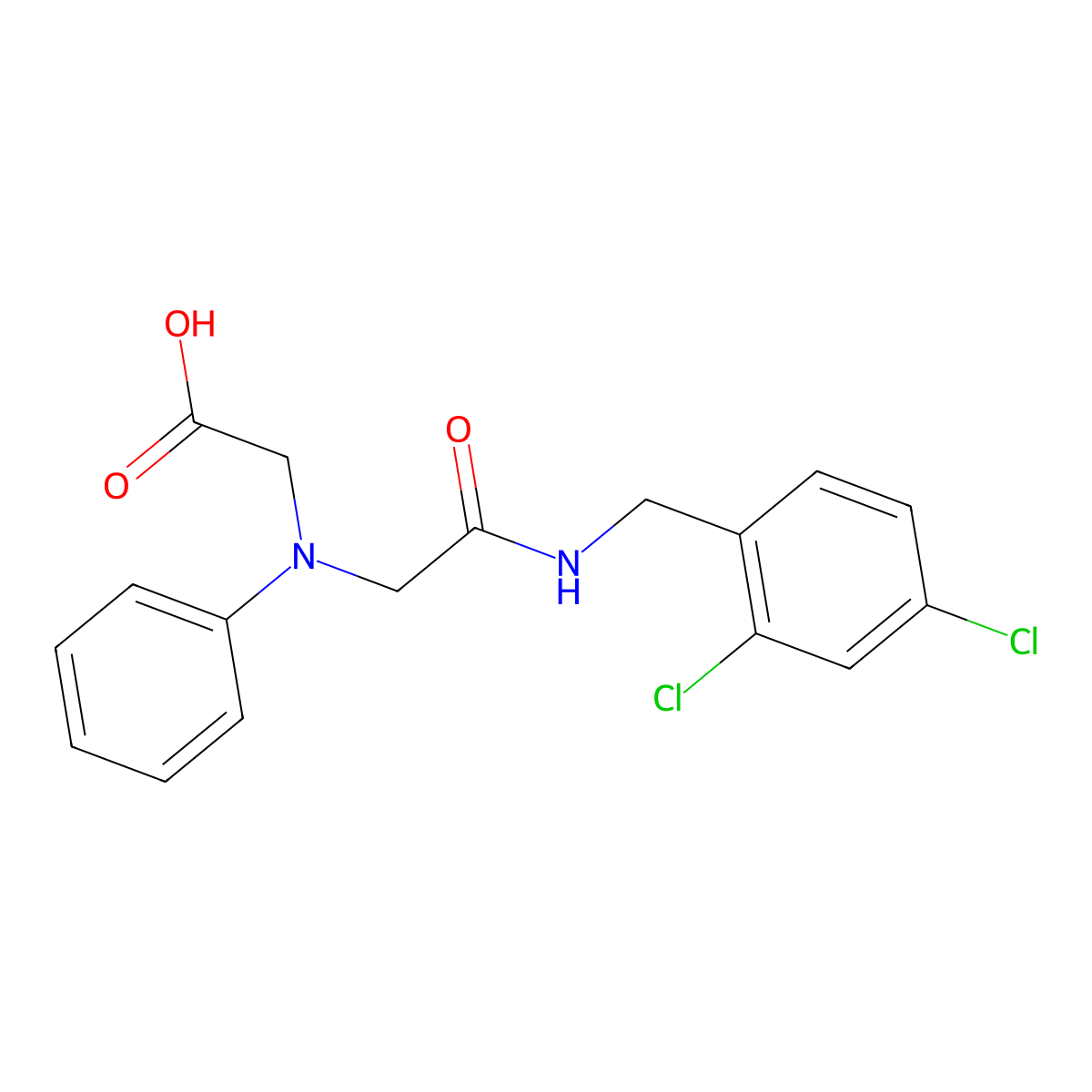 [{2-[(2,4-Dichlorobenzyl)amino]-2-oxoethyl}(phenyl)amino]acetic acid molecular structure, CAS 1142205-18-2