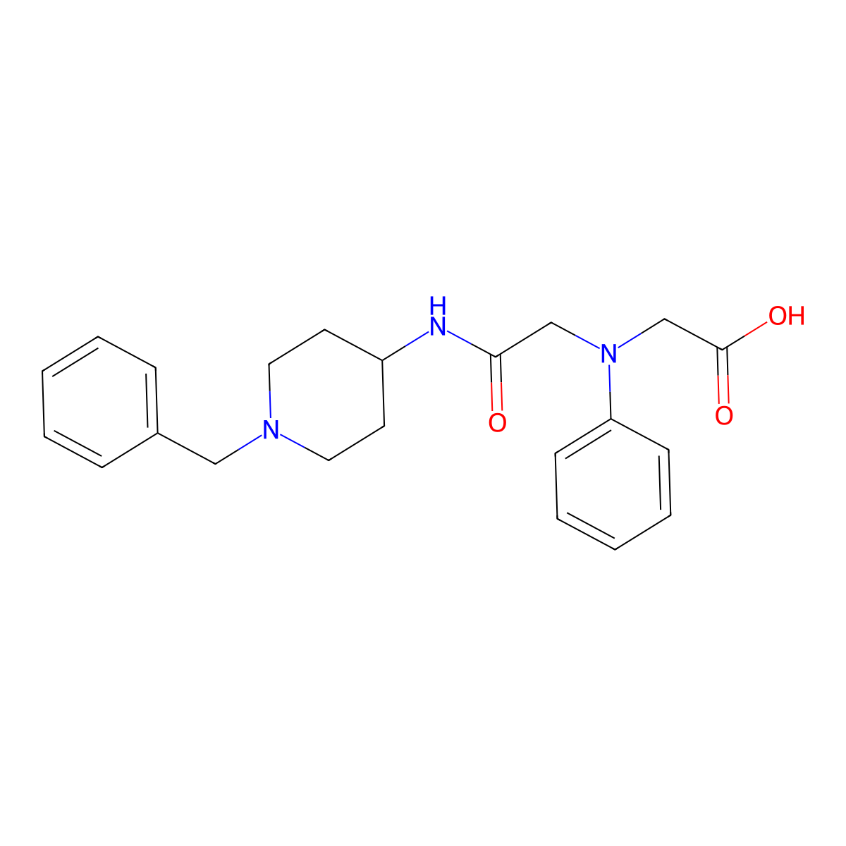 [{2-[(1-Benzylpiperidin-4-yl)amino]-2-oxoethyl}(phenyl)amino]acetic acid molecular structure, CAS 1142205-28-4