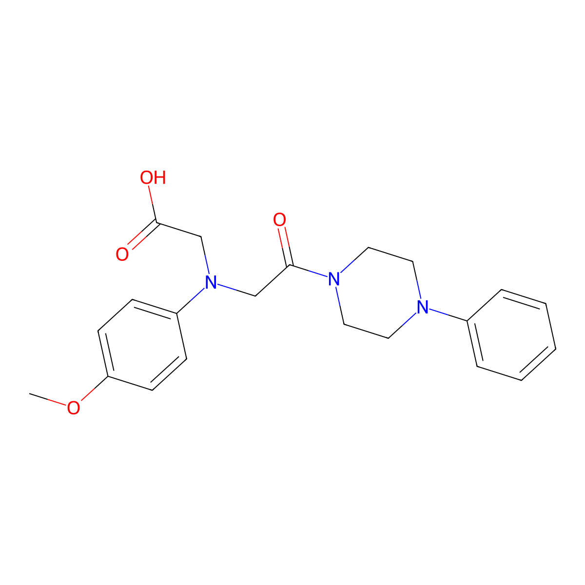 {(4-Methoxyphenyl)[2-oxo-2-(4-phenylpiperazin-1-yl)ethyl]amino}acetic acid molecular structure, CAS 1142205-36-4