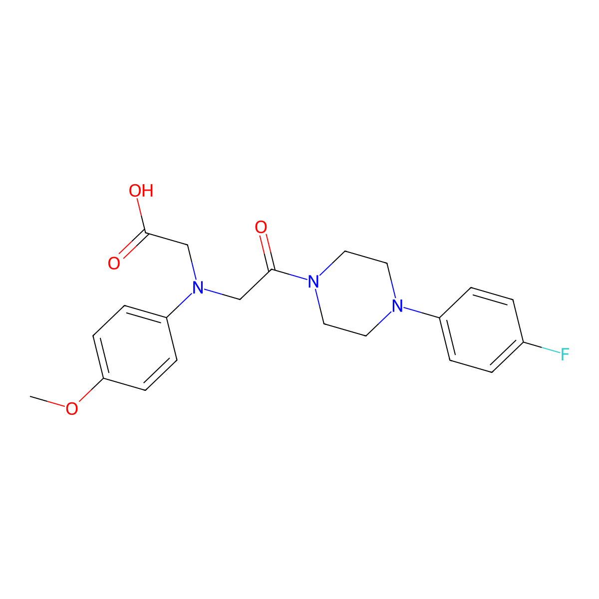 [{2-[4-(4-Fluorophenyl)piperazin-1-yl]-2-oxoethyl}(4-methoxyphenyl)amino]acetic acid molecular structure, CAS 1142205-38-6