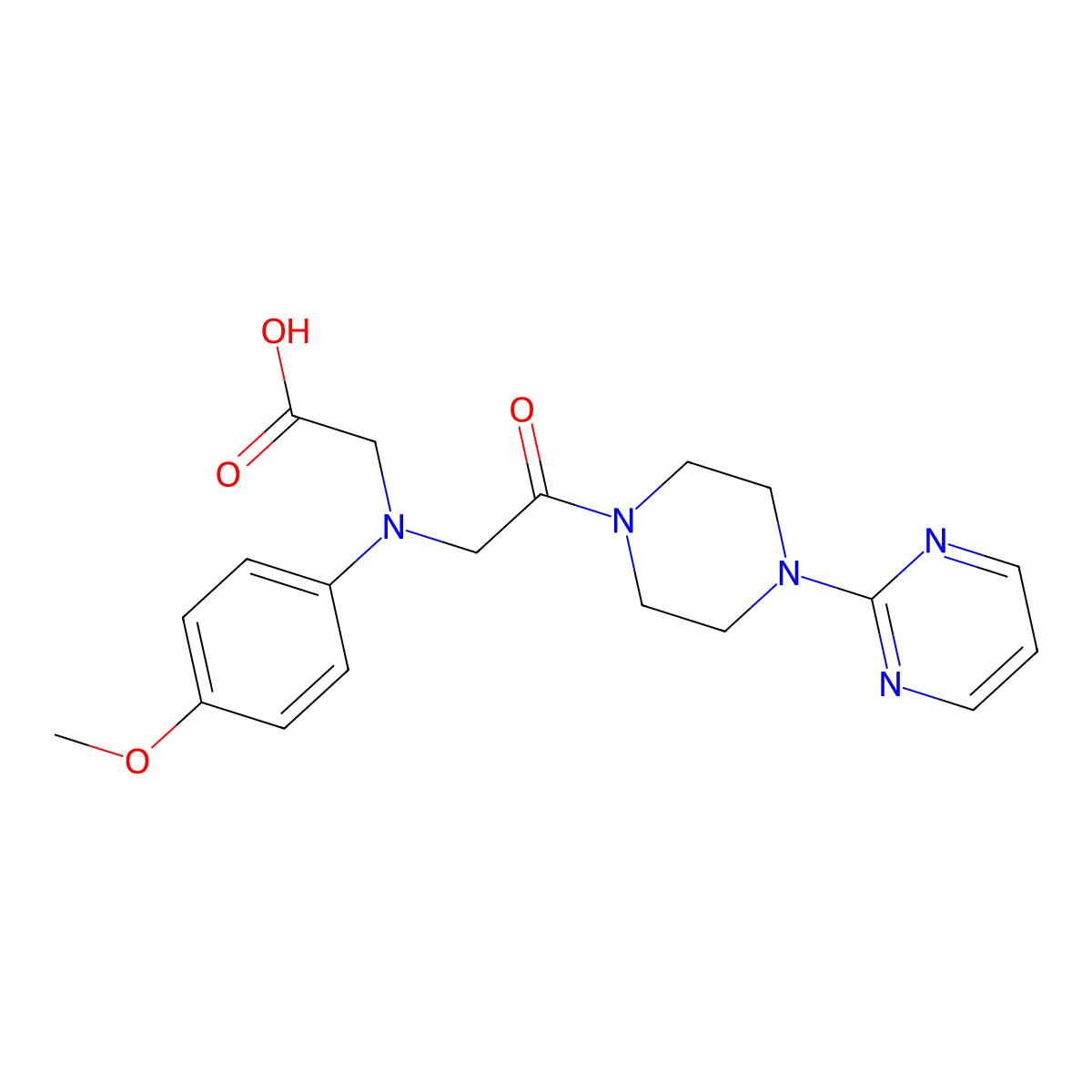 {(4-Methoxyphenyl)[2-oxo-2-(4-pyrimidin-2-ylpiperazin-1-yl)ethyl]amino}acetic acid molecular structure, CAS 1142205-41-1