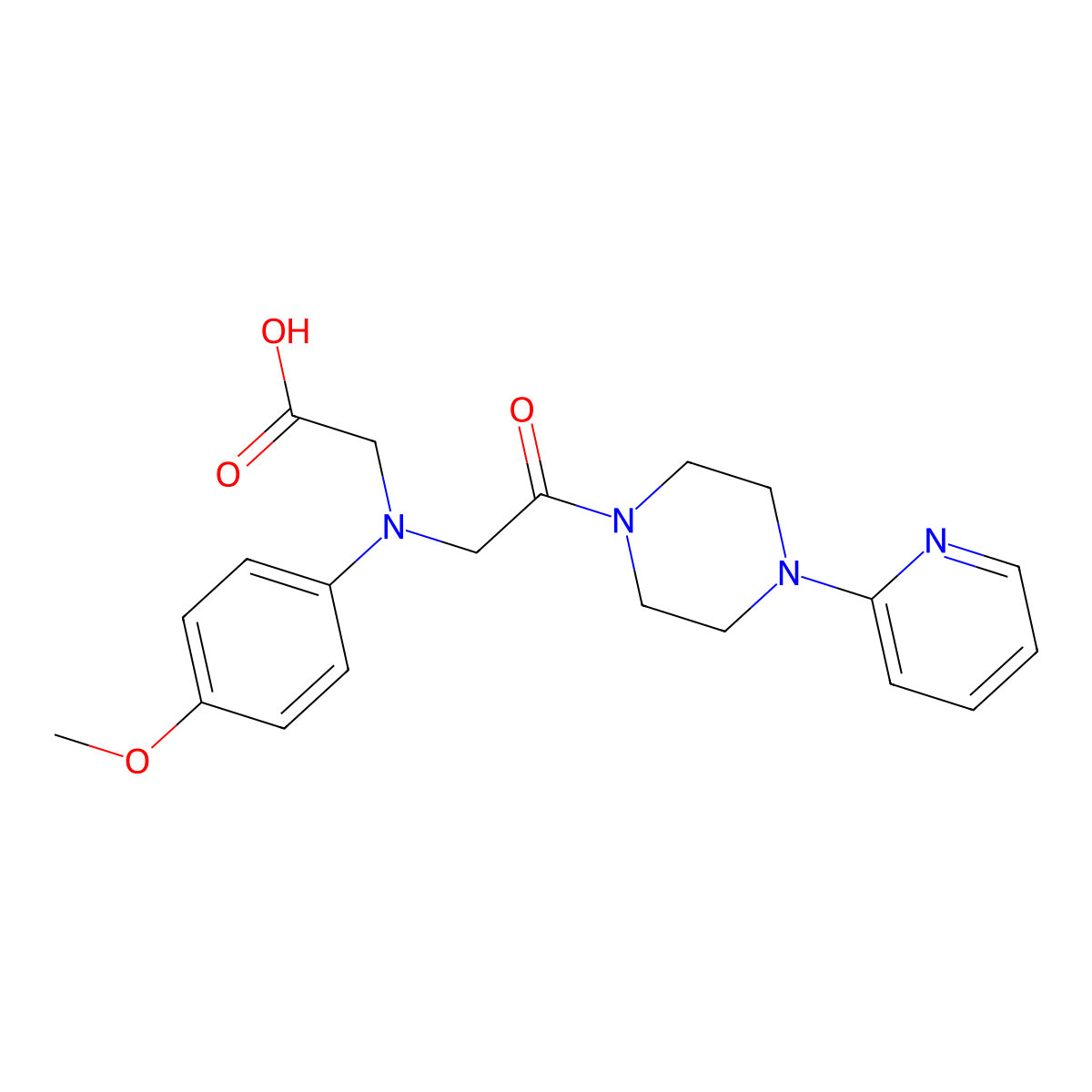 {(4-Methoxyphenyl)[2-oxo-2-(4-pyridin-2-ylpiperazin-1-yl)ethyl]amino}acetic acid molecular structure, CAS 1142205-43-3