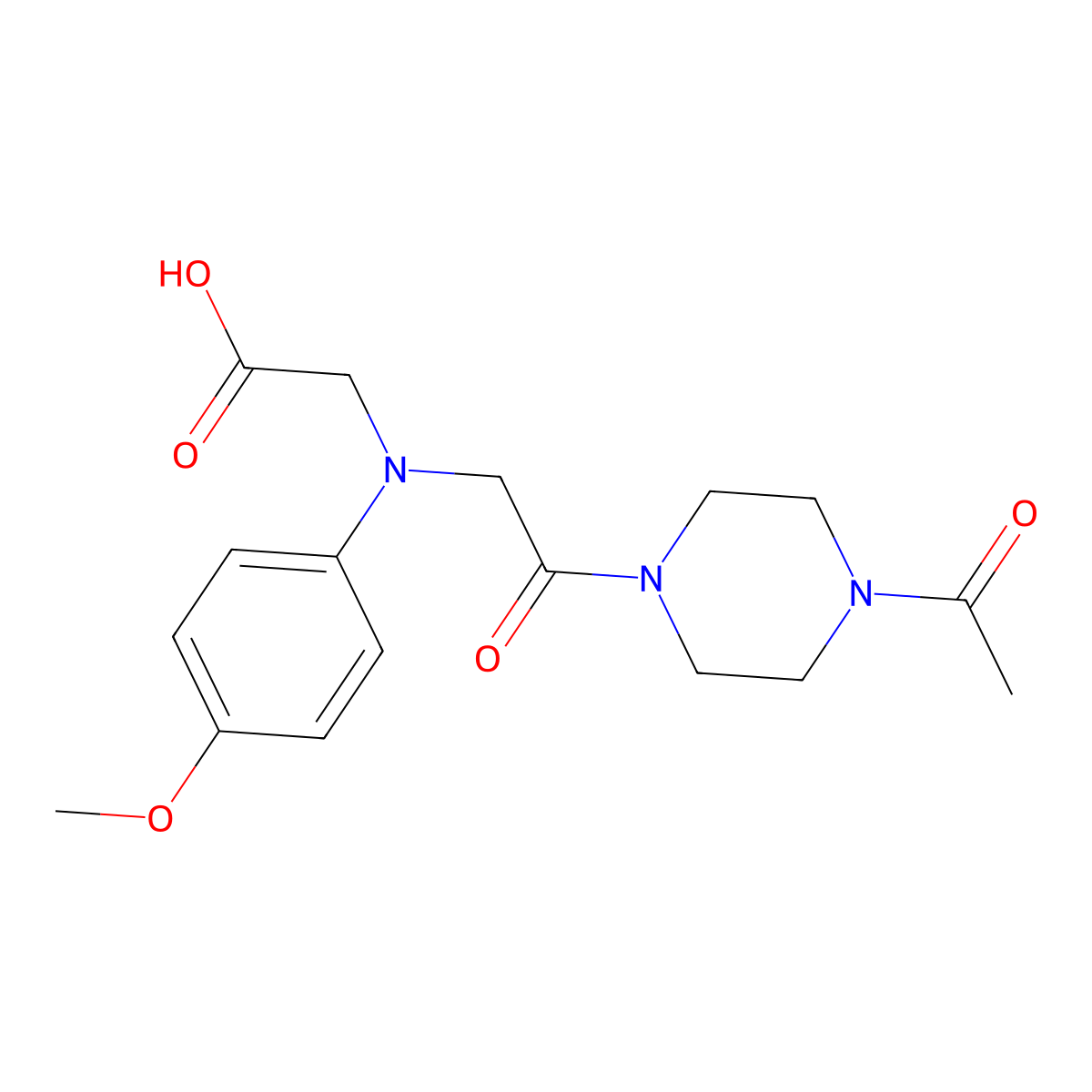 [[2-(4-Acetylpiperazin-1-yl)-2-oxoethyl]-(4-methoxyphenyl)amino]acetic acid molecular structure, CAS 1142205-48-8