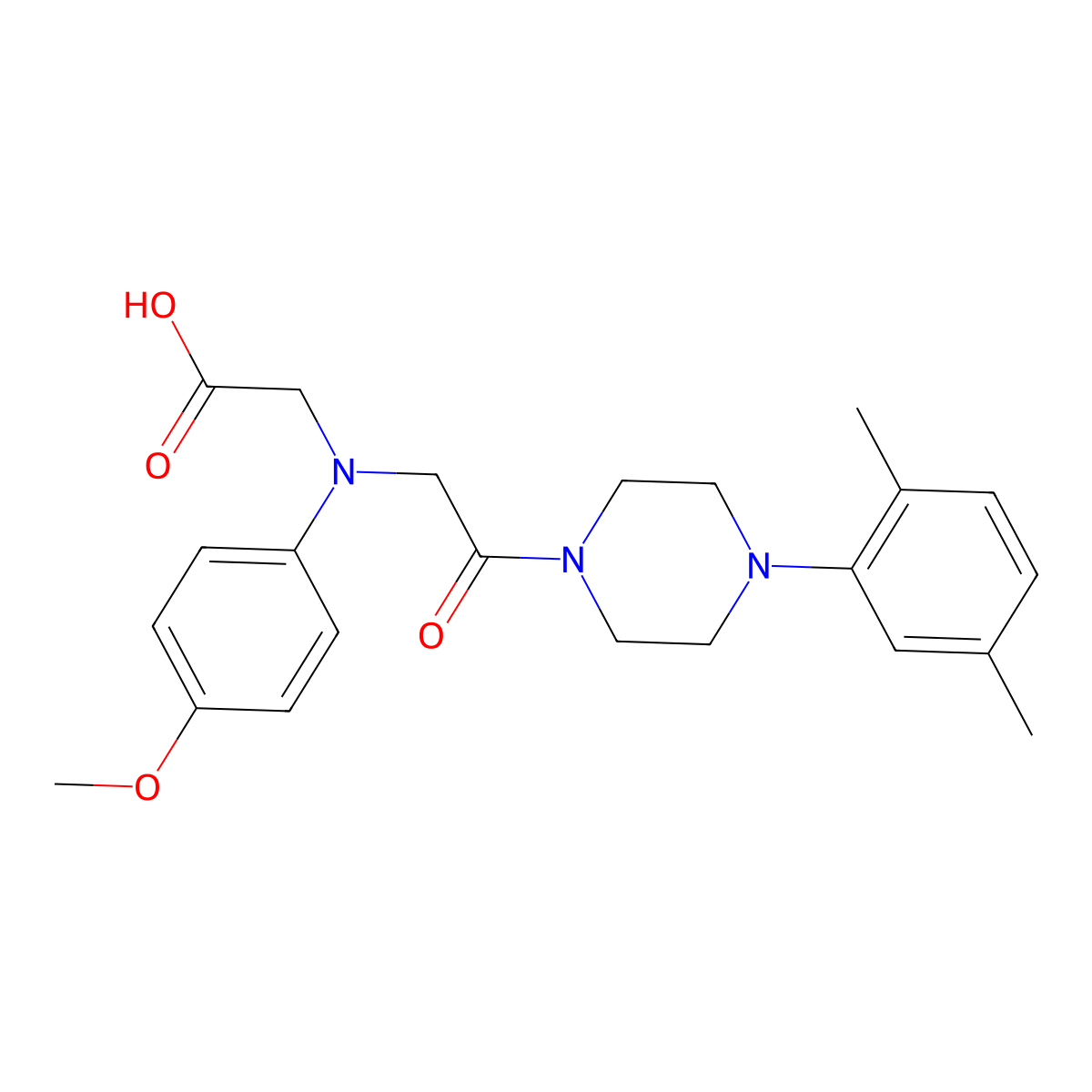 [{2-[4-(2,5-Dimethylphenyl)piperazin-1-yl]-2-oxoethyl}(4-methoxyphenyl)amino]acetic acid molecular structure, CAS 1142205-53-5