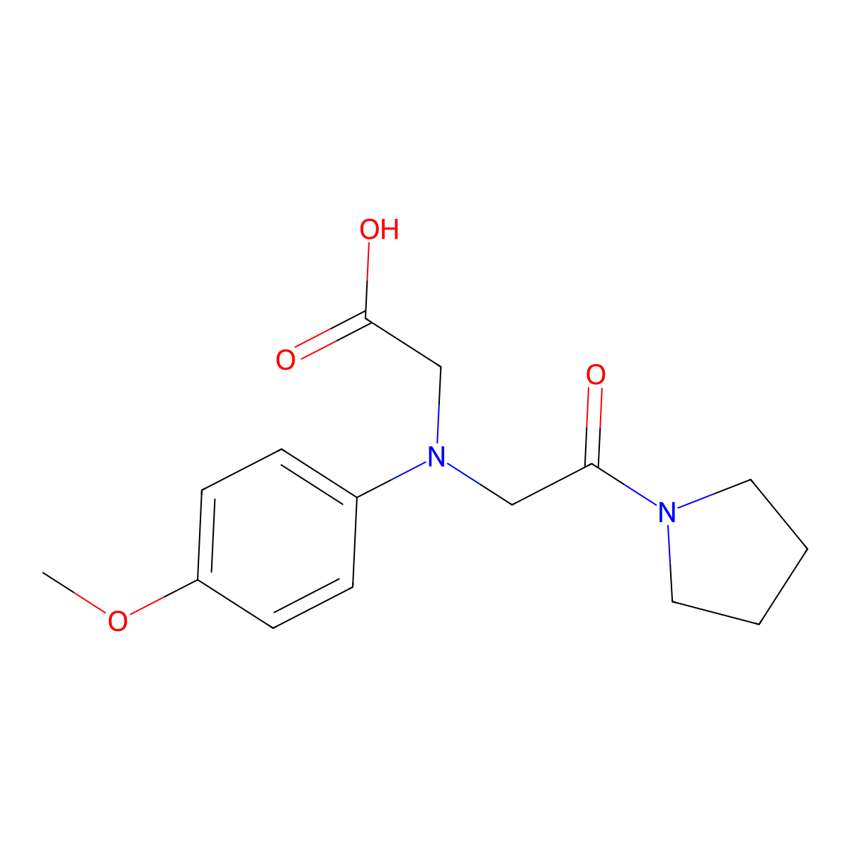 [(4-Methoxyphenyl)(2-oxo-2-pyrrolidin-1-ylethyl)-amino]acetic acid molecular structure, CAS 1142205-60-4