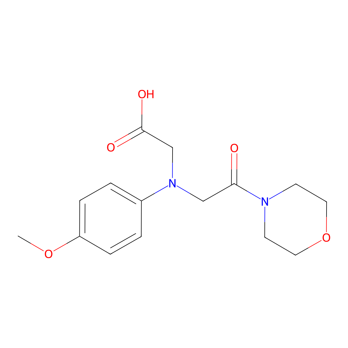 [(4-Methoxyphenyl)(2-morpholin-4-yl-2-oxoethyl)-amino]acetic acid molecular structure, CAS 1142205-62-6