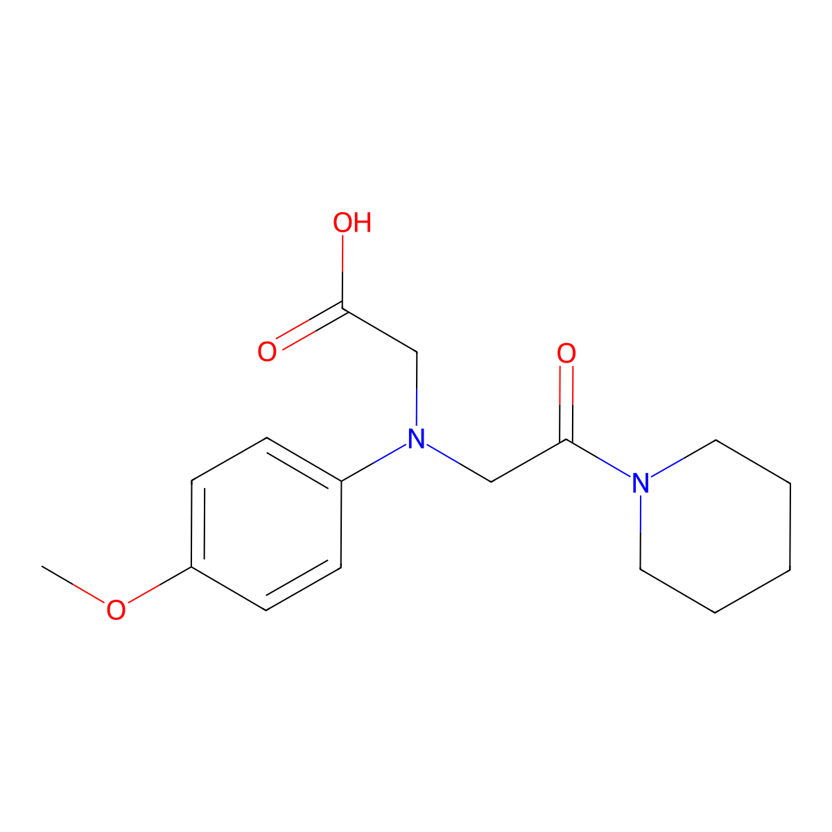 [(4-Methoxyphenyl)(2-oxo-2-piperidin-1-ylethyl)-amino]acetic acid molecular structure, CAS 1142205-63-7