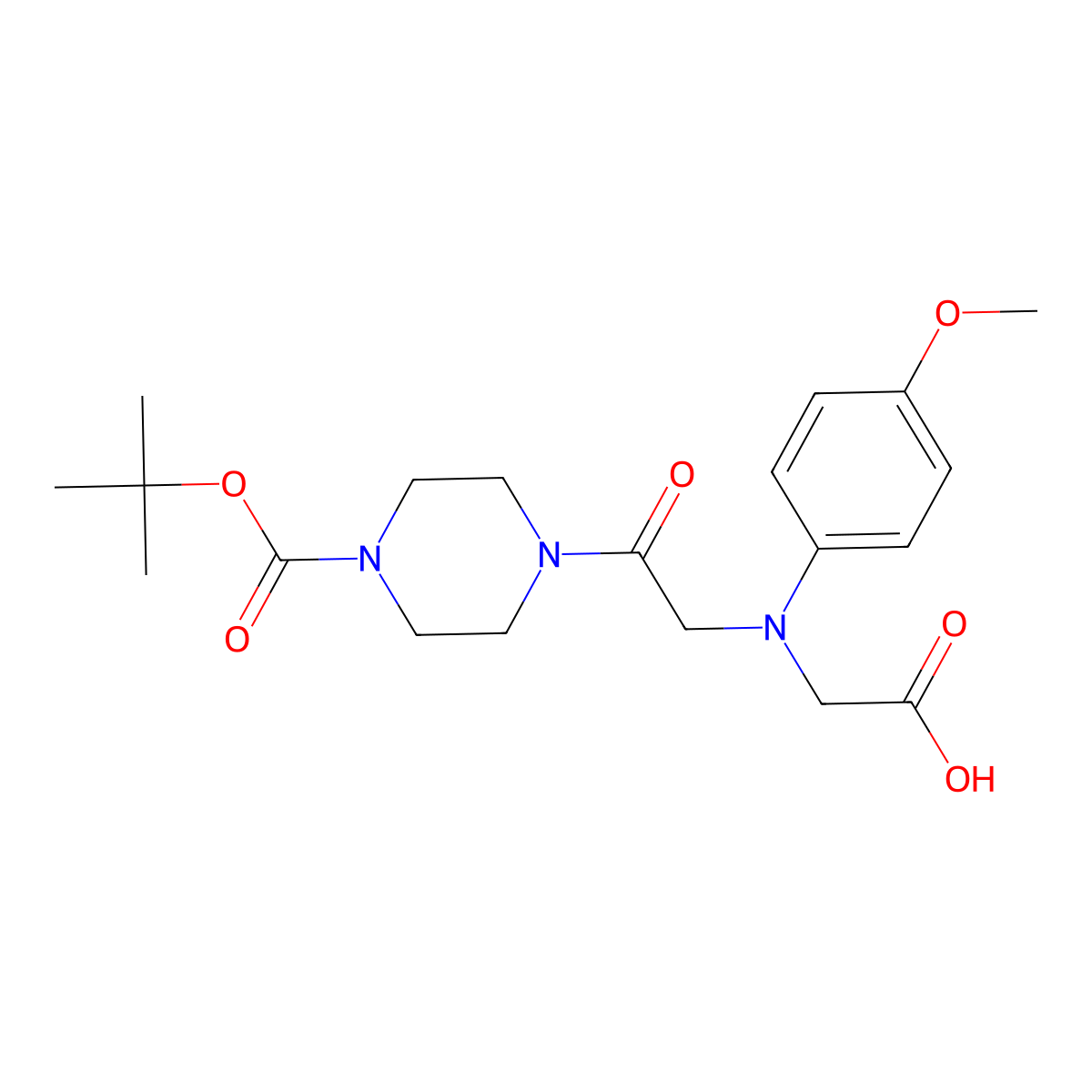 [{2-[4-(Tert-butoxycarbonyl)piperazin-1-yl]-2-oxoethyl}(4-methoxyphenyl)amino]acetic acid molecular structure, CAS 1142205-70-6