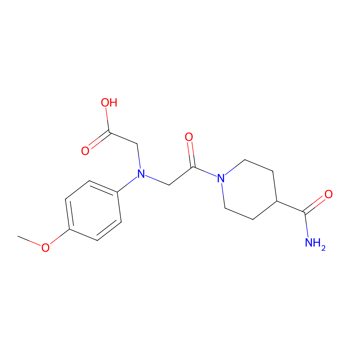 [{2-[4-(Aminocarbonyl)piperidin-1-yl]-2-oxoethyl}(4-methoxyphenyl)amino]acetic acid molecular structure, CAS 1142205-79-5