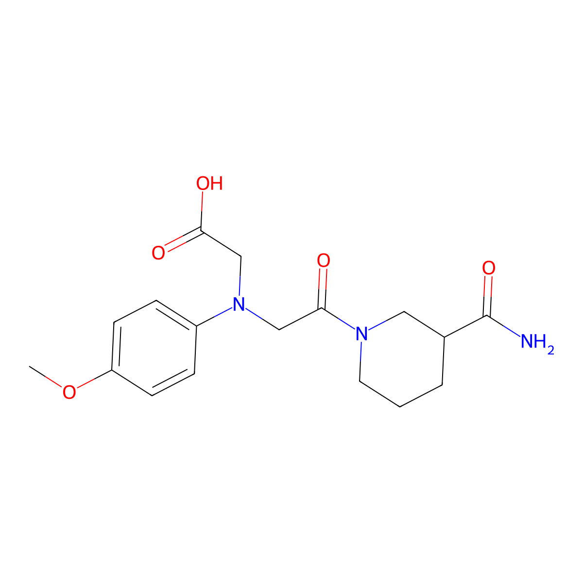 [{2-[3-(Aminocarbonyl)piperidin-1-yl]-2-oxoethyl}(4-methoxyphenyl)amino]acetic acid molecular structure, CAS 1142205-80-8