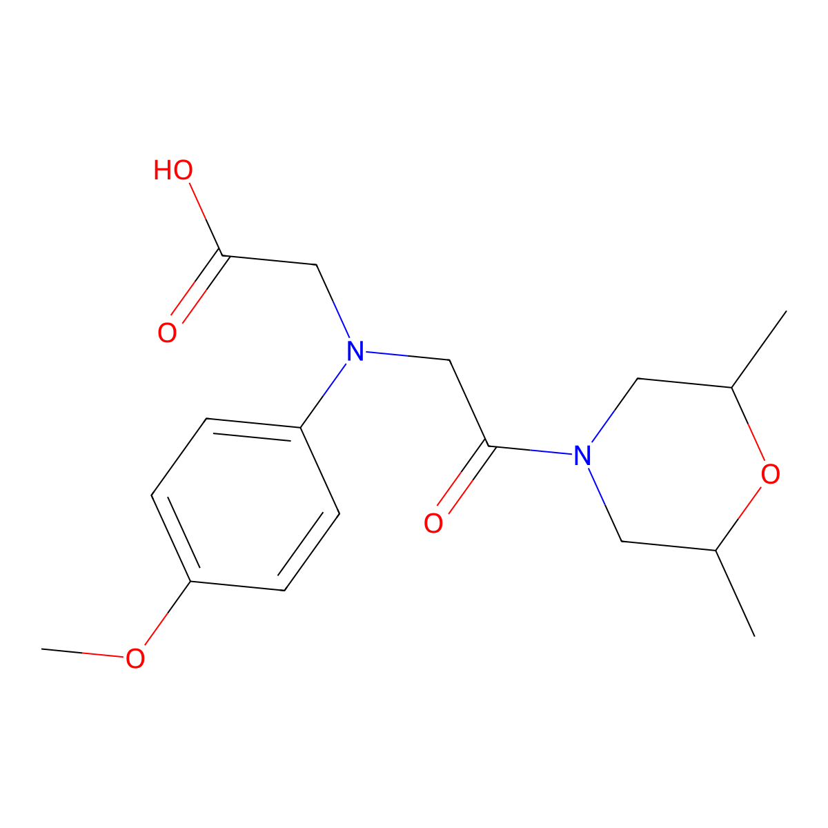 [[2-(2,6-Dimethylmorpholin-4-yl)-2-oxoethyl]-(4-methoxyphenyl)amino]acetic acid molecular structure, CAS 1142205-82-0