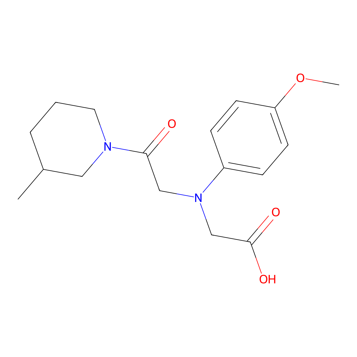 {(4-Methoxyphenyl)[2-(3-methylpiperidin-1-yl)-2-oxoethyl]amino}acetic acid molecular structure, CAS 1142205-85-3
