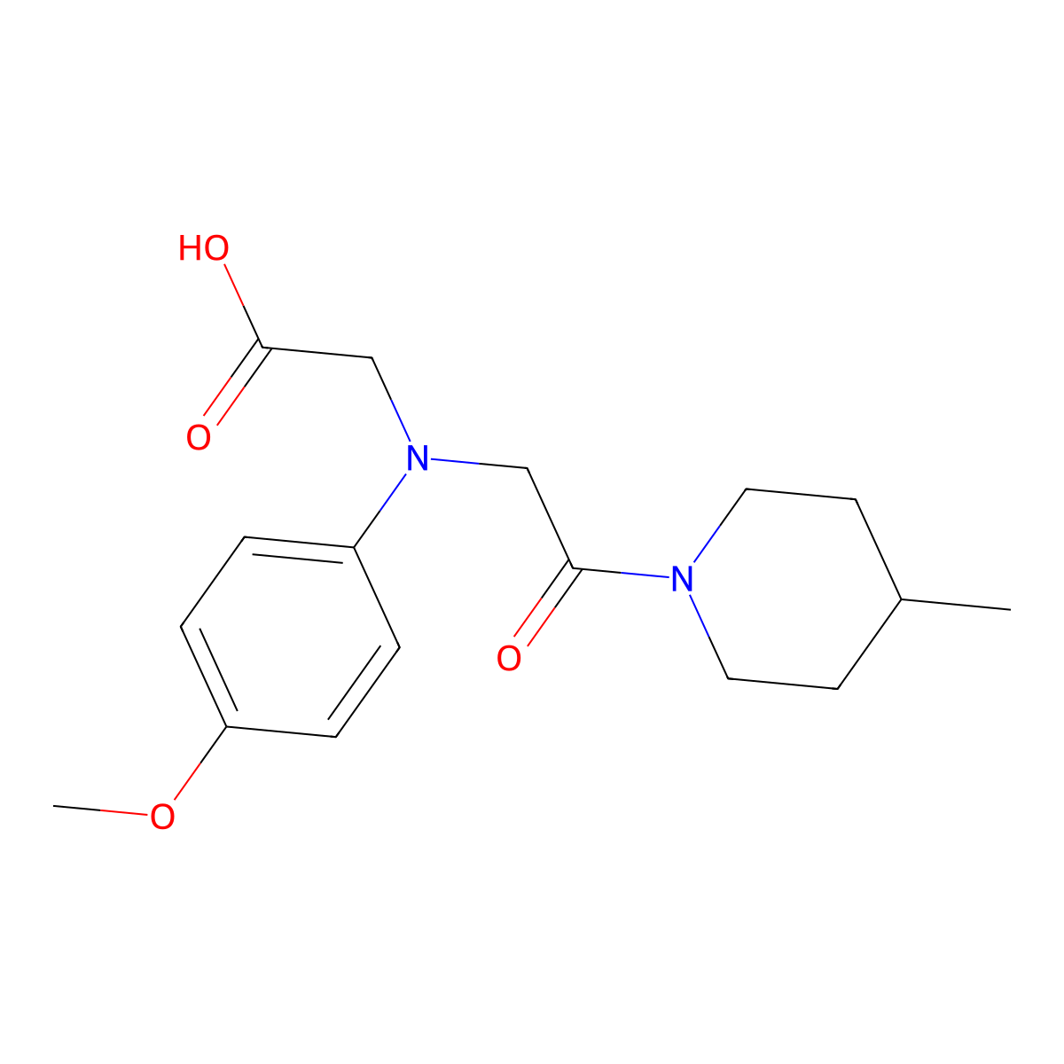 {(4-Methoxyphenyl)[2-(4-methylpiperidin-1-yl)-2-oxoethyl]amino}acetic acid molecular structure, CAS 1142205-88-6
