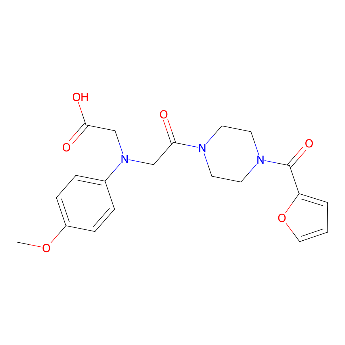 [{2-[4-(2-Furoyl)piperazin-1-yl]-2-oxoethyl}-(4-methoxyphenyl)amino]acetic acid molecular structure, CAS 1142205-89-7