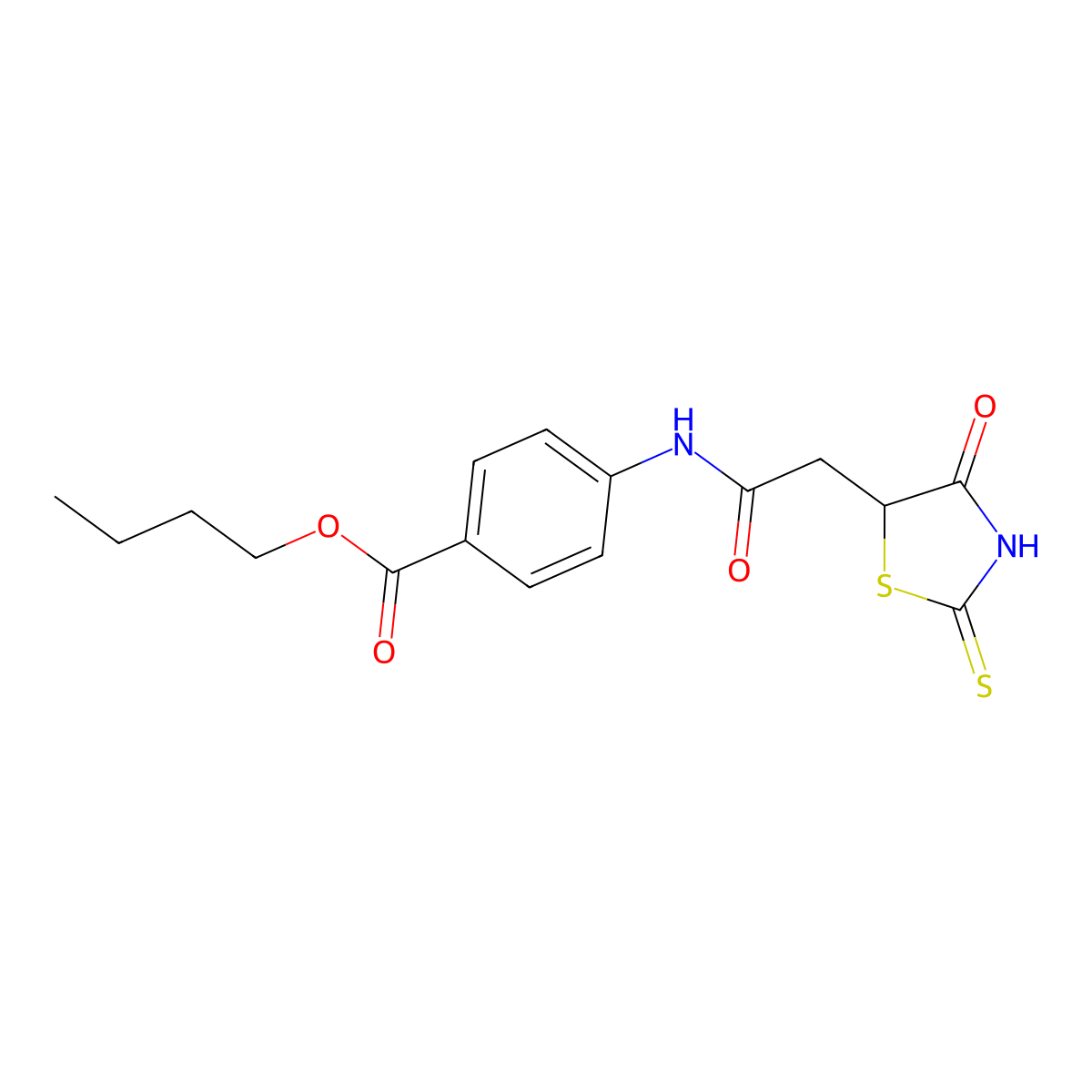 Butyl 4-{[(2-mercapto-4-oxo-4,5-dihydro-1,3-thiazol-5-yl)acetyl]amino}benzoate molecular structure, CAS 1142207-19-9