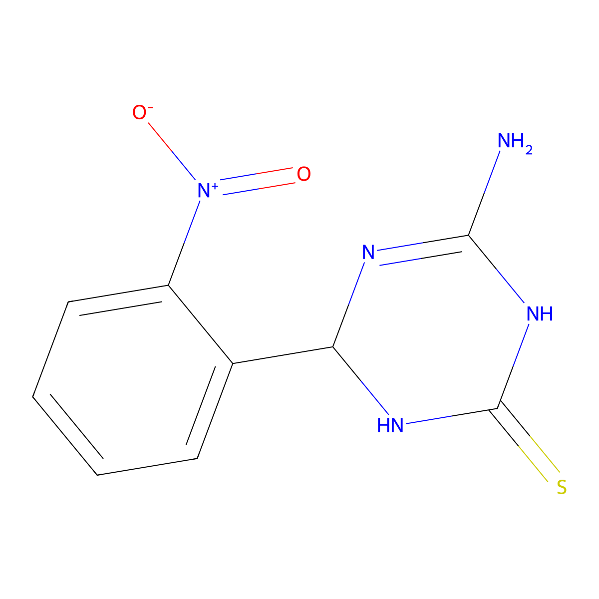 4-Amino-6-(2-nitrophenyl)-1,6-dihydro-1,3,5-triazine-2-thiol molecular structure, CAS 1142207-45-1
