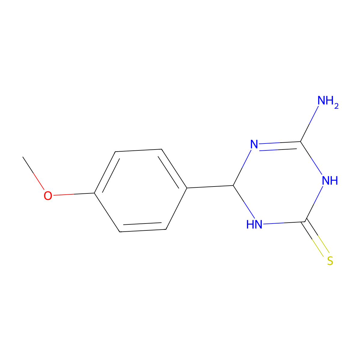 4-Amino-6-(4-methoxyphenyl)-1,6-dihydro-1,3,5-triazine-2-thiol molecular structure, CAS 1142207-72-4