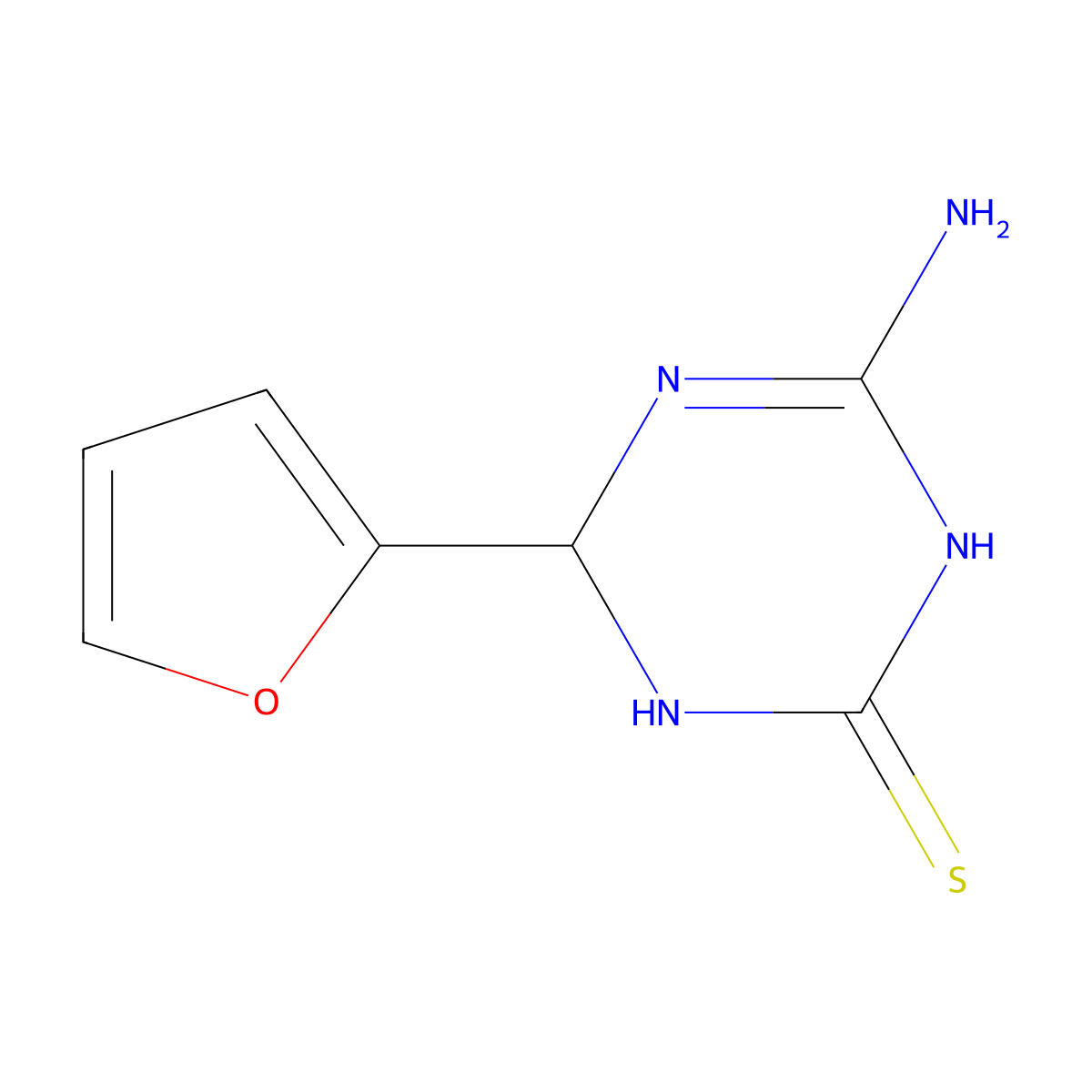 4-Amino-6-(2-furyl)-1,6-dihydro-1,3,5-triazine-2-thiol molecular structure, CAS 1142207-91-7