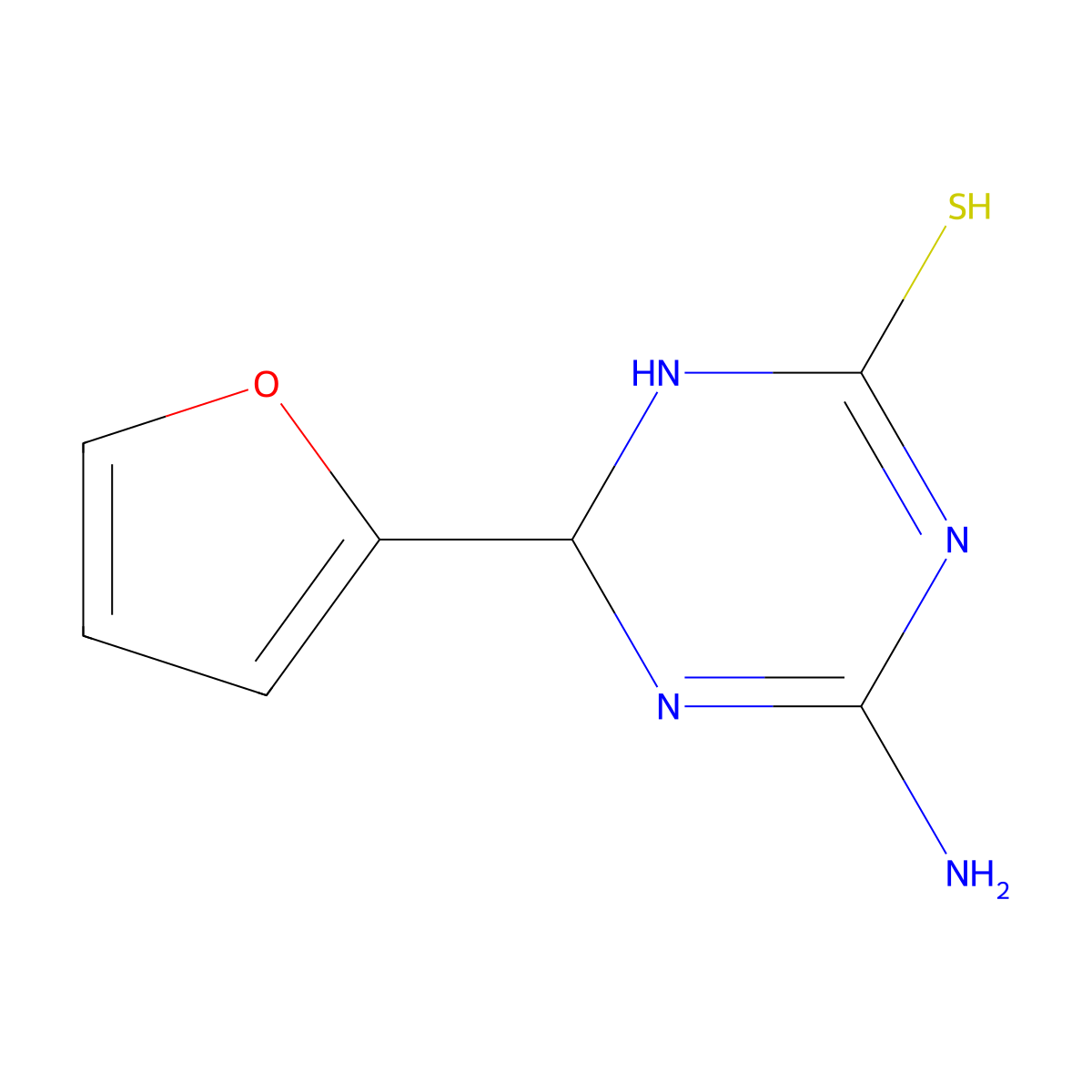 4-Amino-6-(2-furyl)-1,6-dihydro-1,3,5-triazine-2-thiol molecular structure, CAS 1142207-91-7