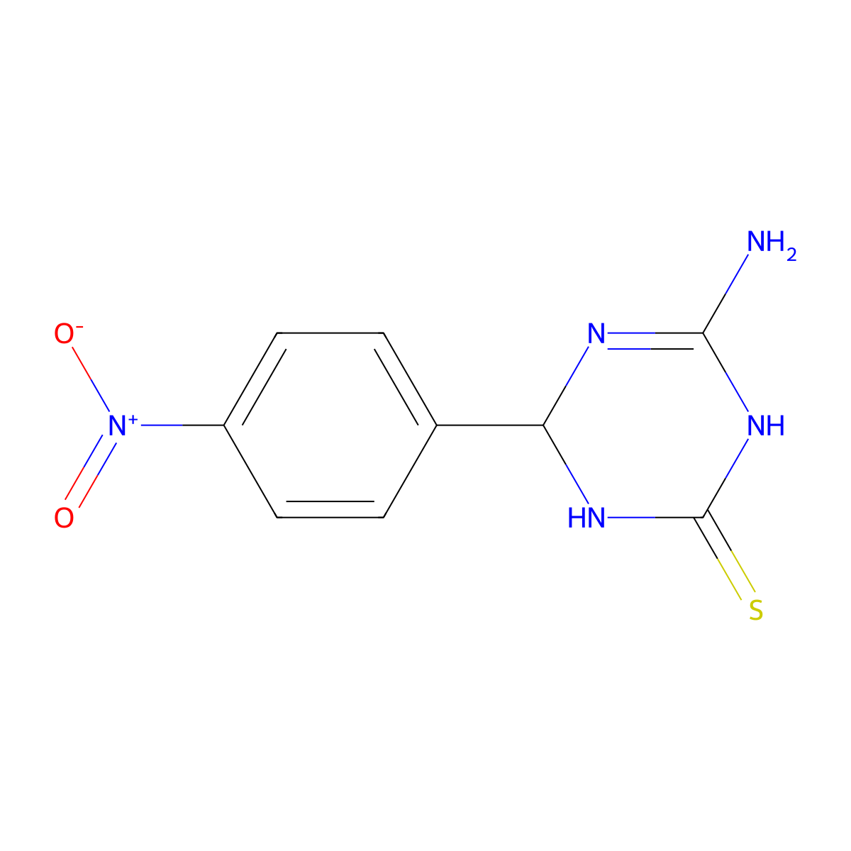 4-Amino-6-(4-nitrophenyl)-1,6-dihydro-1,3,5-triazine-2-thiol molecular structure, CAS 1142208-01-2