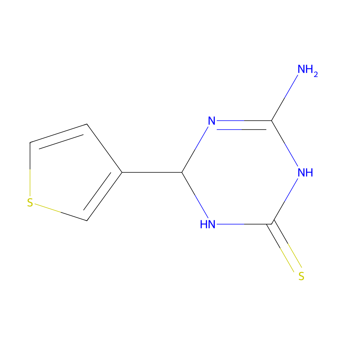 4-Amino-6-(3-thienyl)-1,6-dihydro-1,3,5-triazine-2-thiol molecular structure, CAS 1142208-03-4