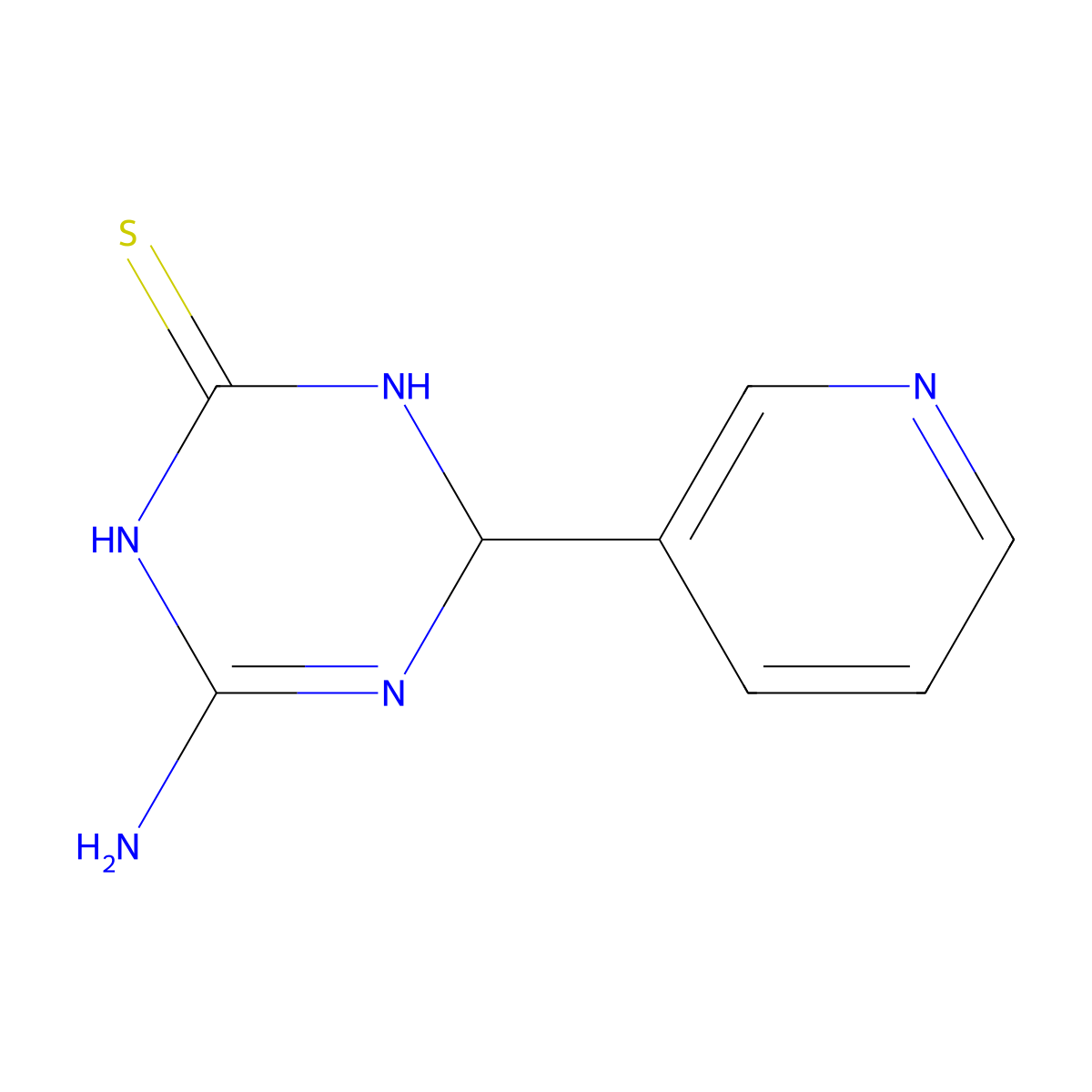 4-Amino-6-(pyridin-3-yl)-1,6-dihydro-1,3,5-triazine-2-thiol molecular structure, CAS 1142208-05-6