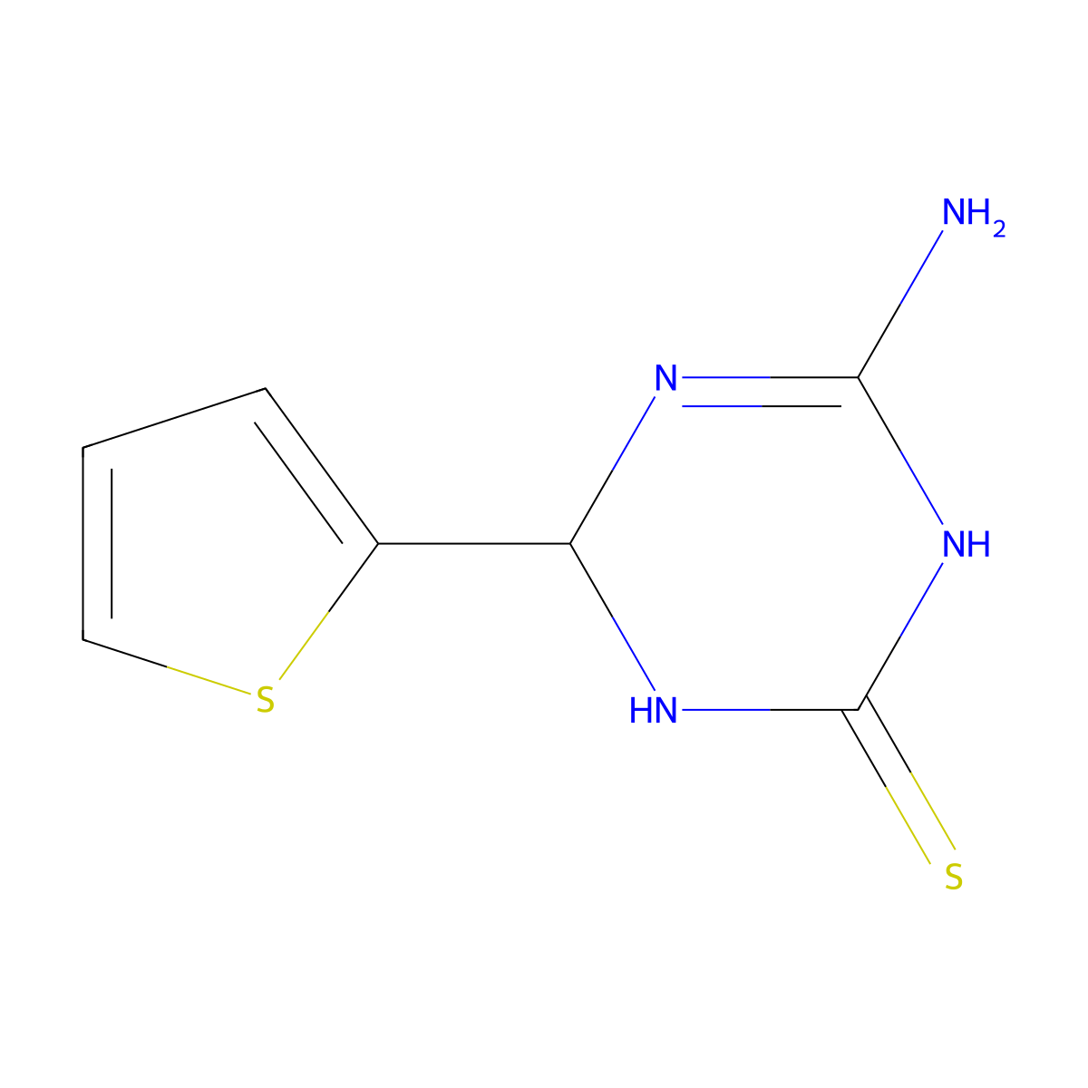 4-Amino-6-(2-thienyl)-1,6-dihydro-1,3,5-triazine-2-thiol molecular structure, CAS 1142208-12-5