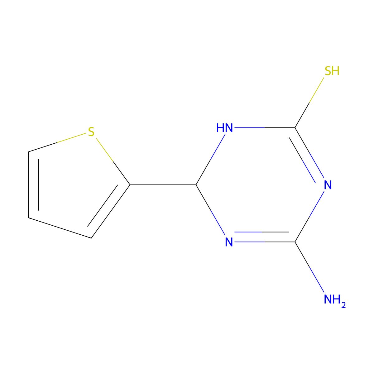 4-Amino-6-(2-thienyl)-1,6-dihydro-1,3,5-triazine-2-thiol molecular structure, CAS 1142208-12-5