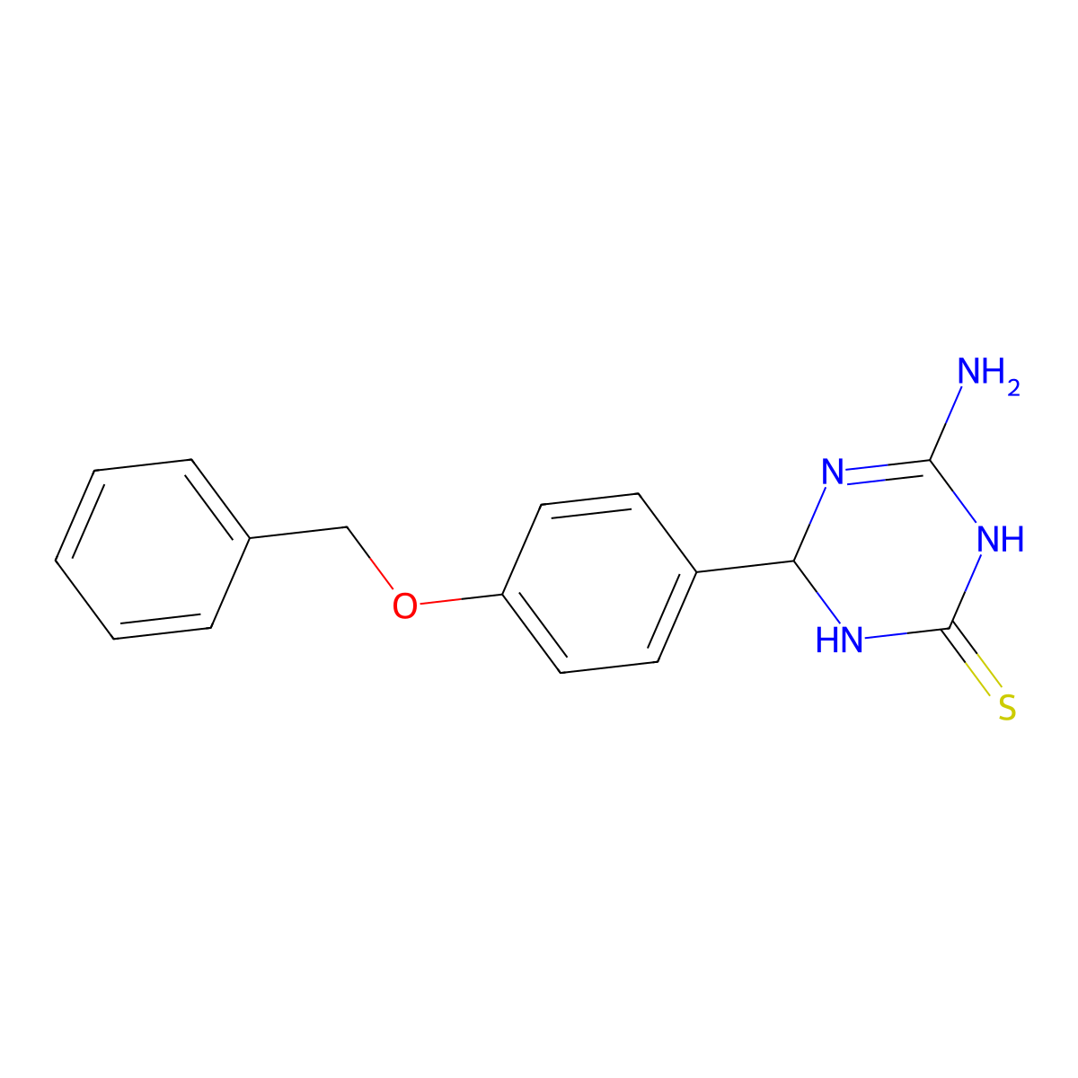 4-Amino-6-[4-(benzyloxy)phenyl]-1,6-dihydro-1,3,5-triazine-2-thiol molecular structure, CAS 1142208-29-4