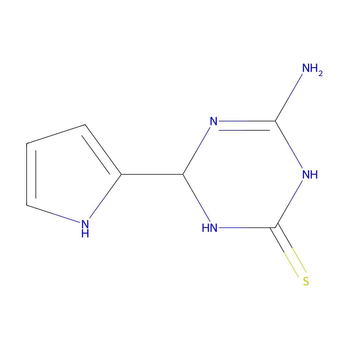 4-amino-6-(1H-pyrrol-2-yl)-1,6-dihydro-1,3,5-triazine-2-thiol molecular structure, CAS 1142208-43-2