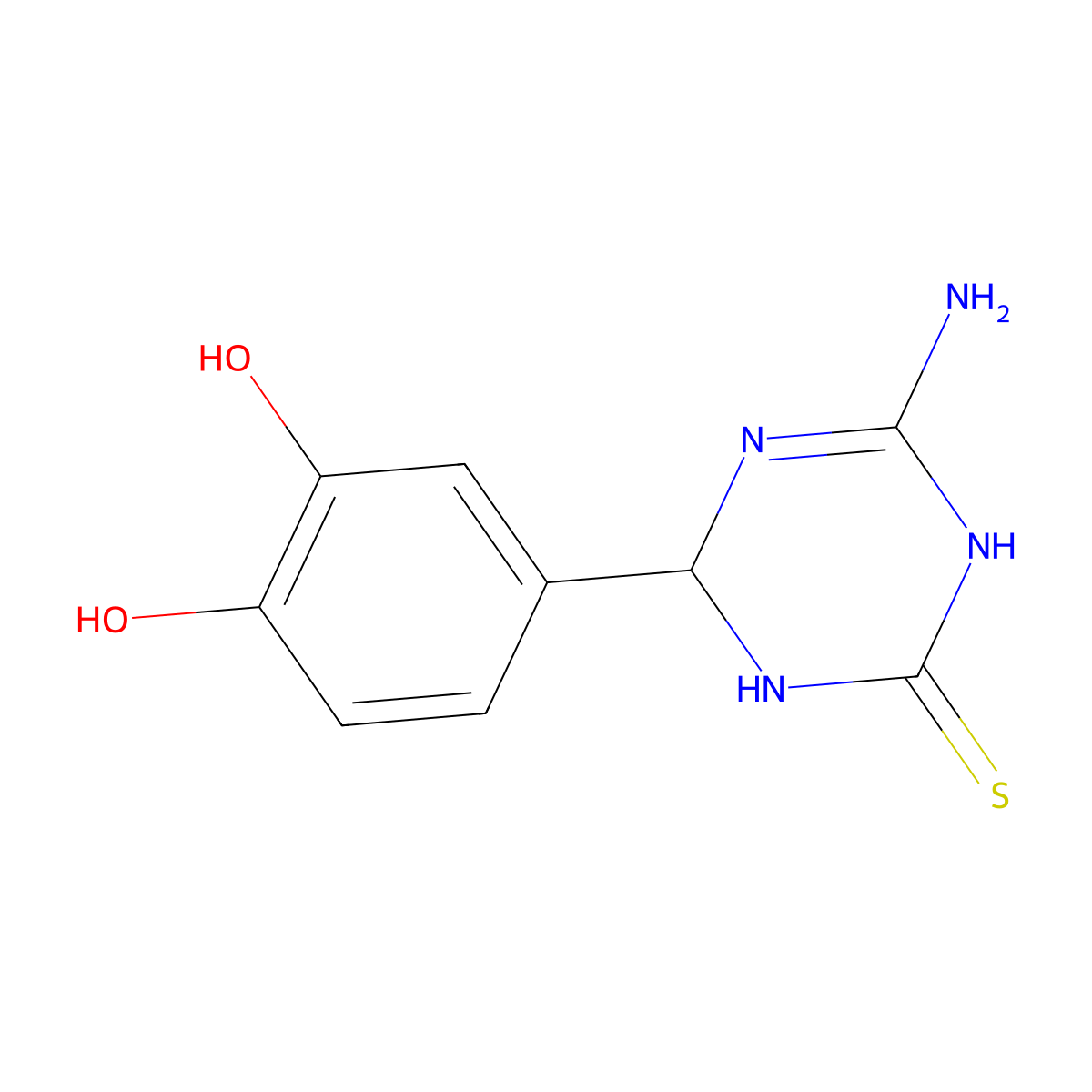 4-(4-Amino-6-mercapto-1,2-dihydro-1,3,5-triazin-2-yl)benzene-1,2-diol molecular structure, CAS 1142208-62-5