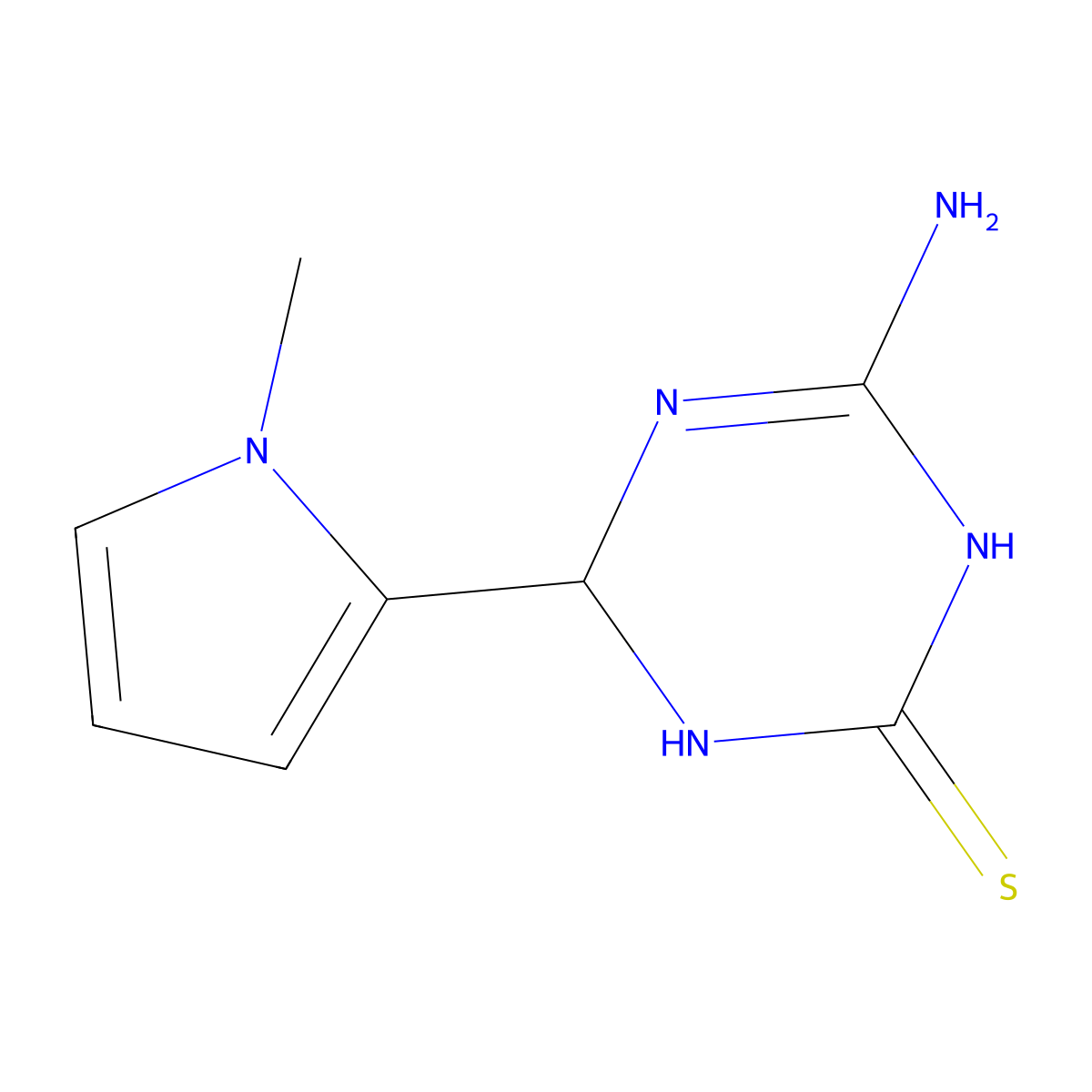 4-amino-6-(1-methyl-1H-pyrrol-2-yl)-1,6-dihydro-1,3,5-triazine-2-thiol molecular structure, CAS 1142208-66-9