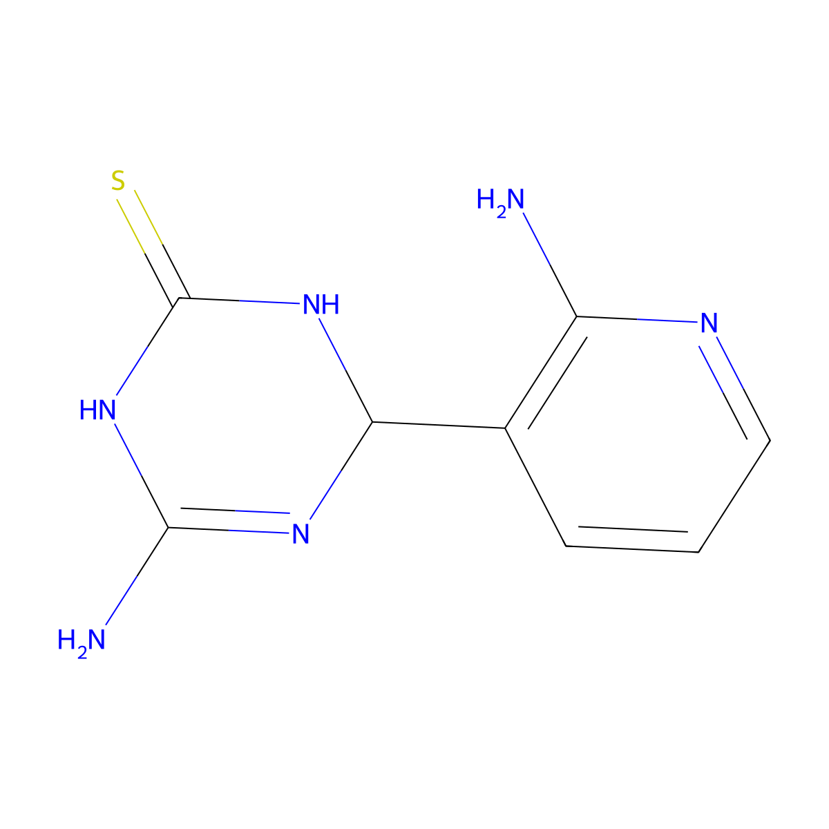 4-Amino-6-(2-aminopyridin-3-yl)-1,6-dihydro-1,3,5-triazine-2-thiol molecular structure, CAS 1142208-80-7
