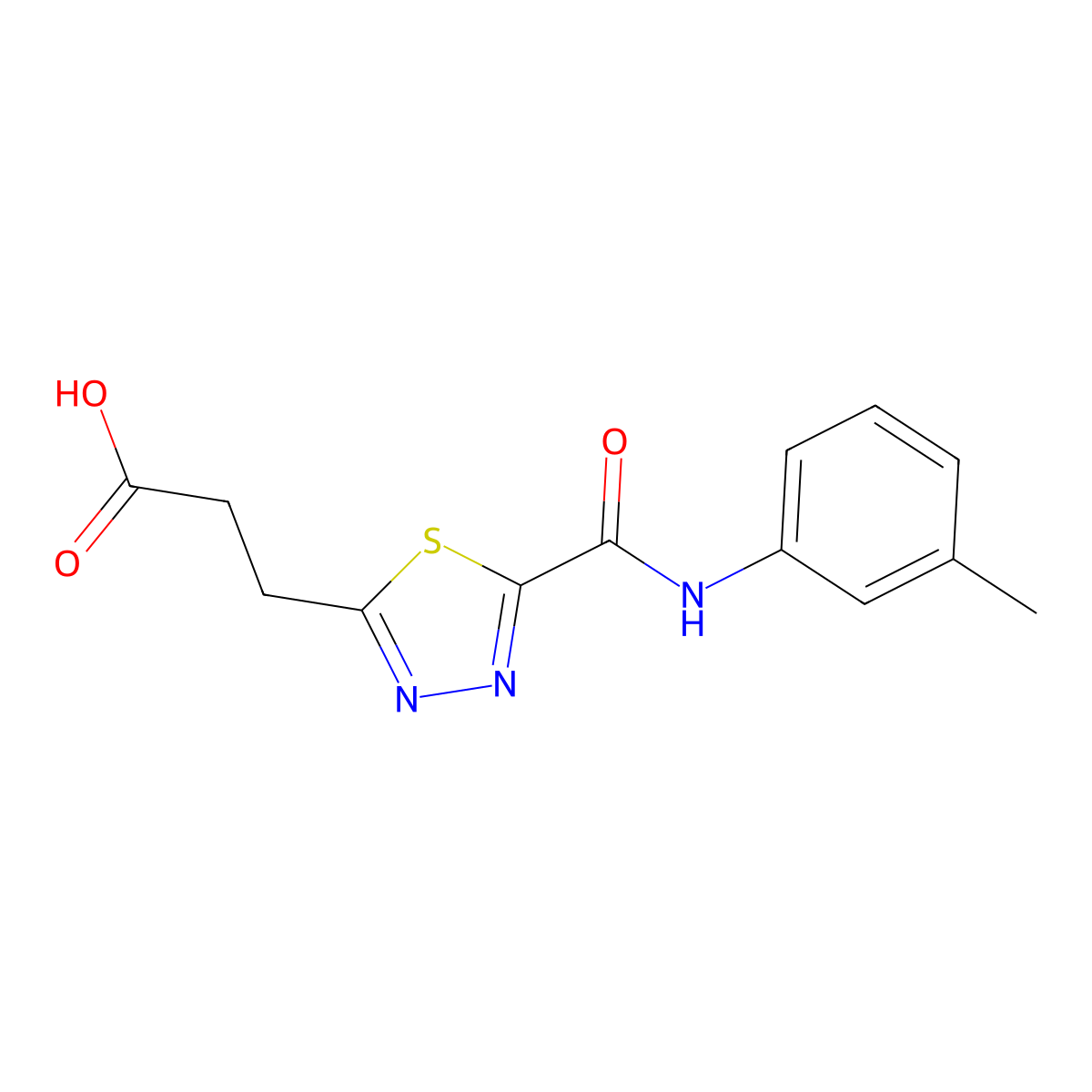 3-(5-{[(3-Methylphenyl)amino]carbonyl}-1,3,4-thiadiazol-2-yl)propanoic acid molecular structure, CAS 1142209-36-6