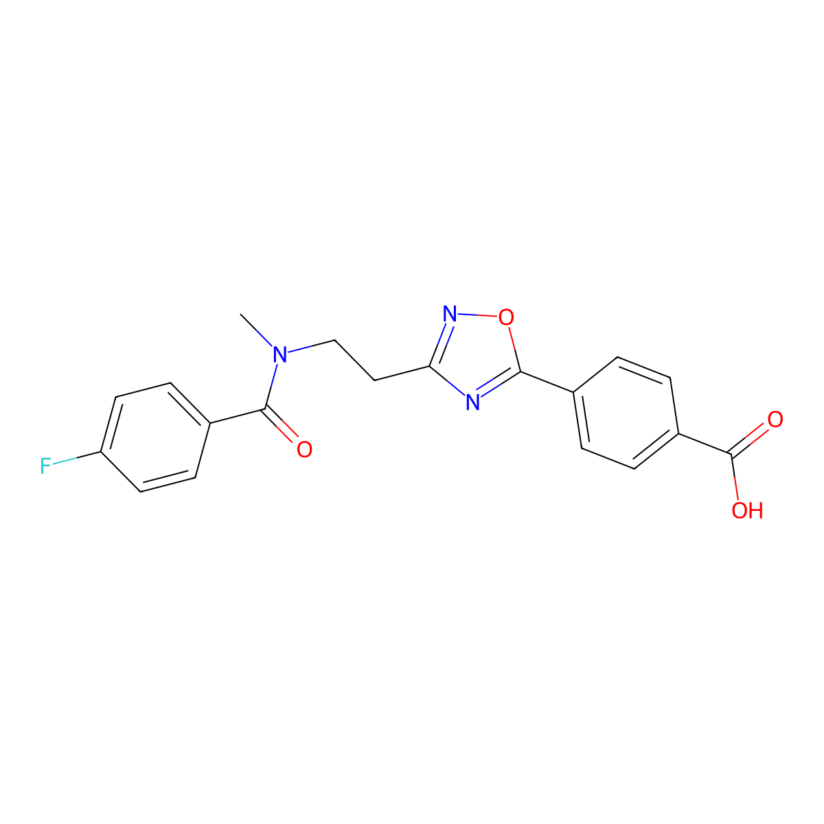 4-(3-{2-[(4-Fluorobenzoyl)(methyl)amino]ethyl}-1,2,4-oxadiazol-5-yl)benzoic acid molecular structure, CAS 1142209-49-1